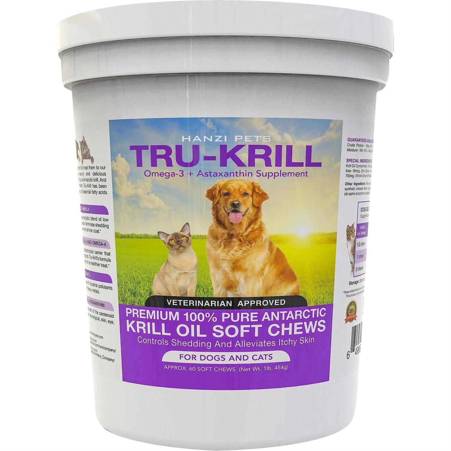 Hanzi Pets Premium Antarctic Krill Oil Soft Chews for Dogs Rich in Omega 3