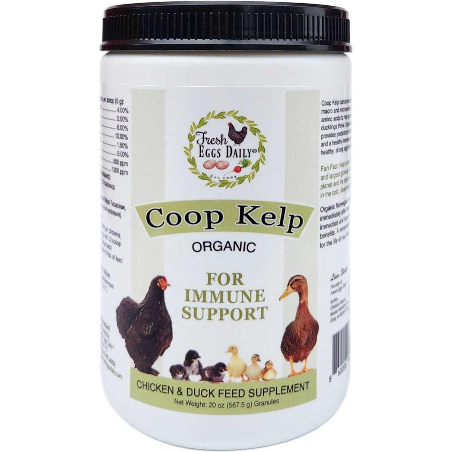 Fresh Eggs Daily Organic Coop Kelp Feed Supplement Vitamins for Backyard Chickens and Ducks