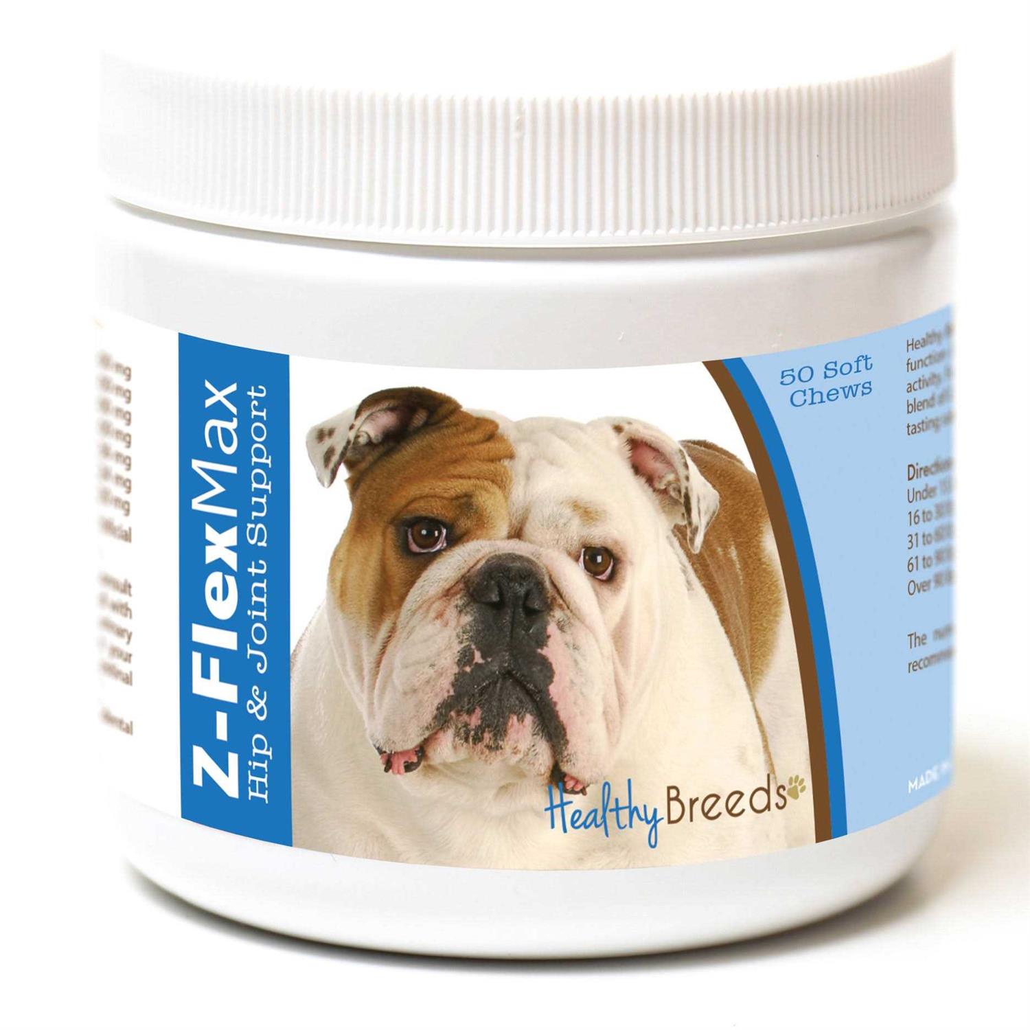 Healthy Breeds Bulldog Z-Flex Max Hip and Joint Soft Chews 50 Count