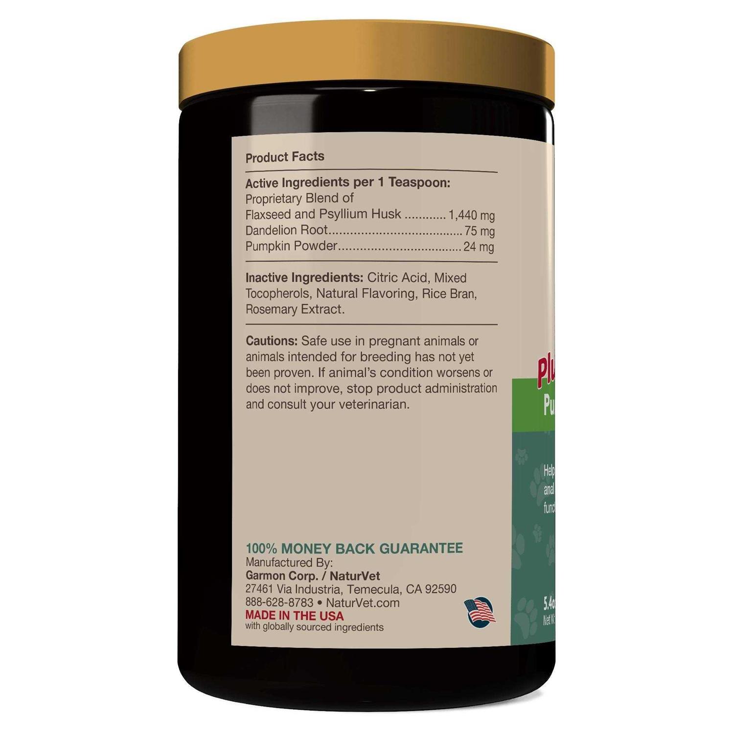 Alternative view of NaturVet No Scoot Supplement Powder Plus Pumpkin