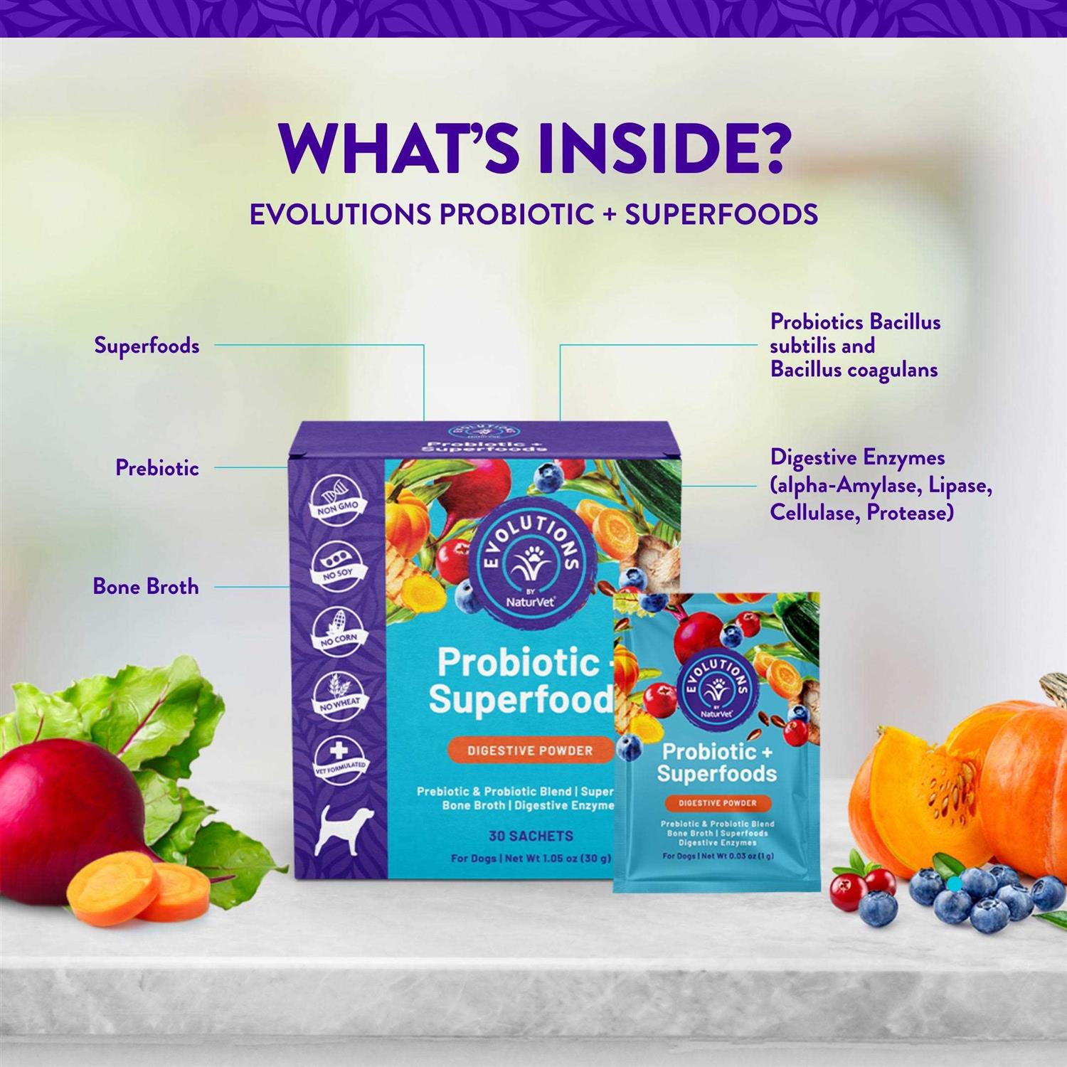 Alternative view of NaturVet Evolutions Probiotic + Superfoods Powder Dog Supplement