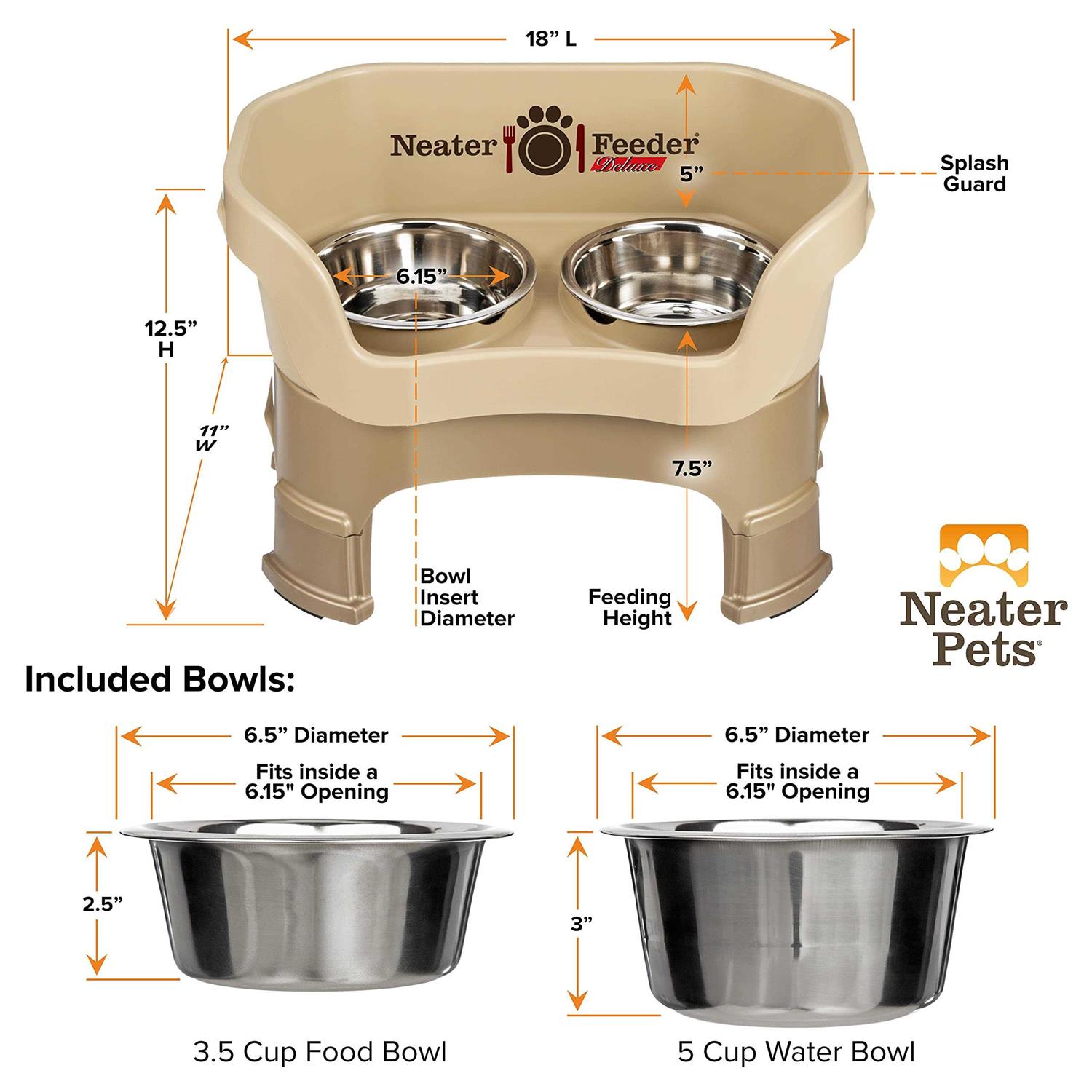 Alternative view of Neater Feeder Deluxe with Leg Extensions
