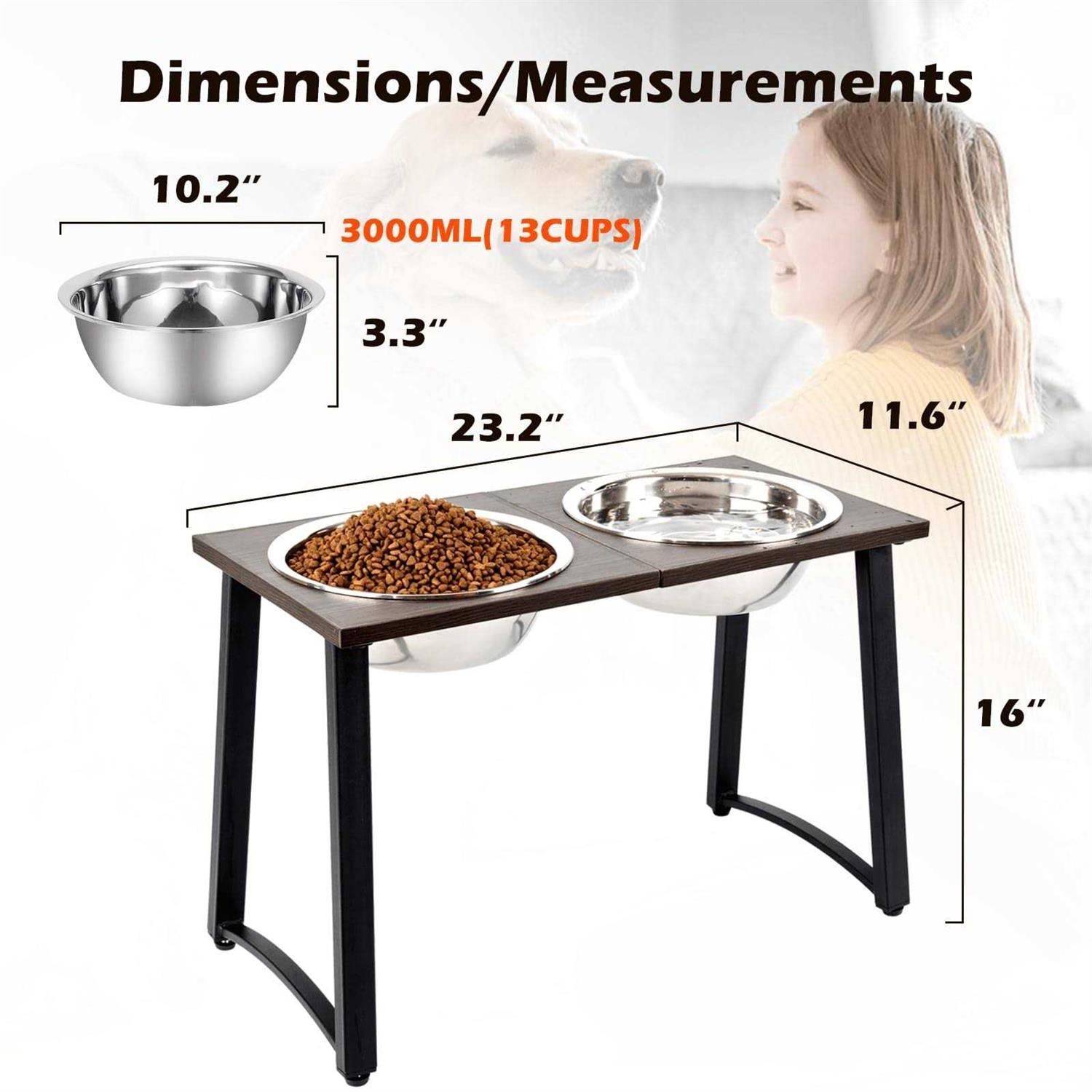 Alternative view of ADENGL Elevated Dog Bowls for X-Large and Large Dogs Raised Dog Bowl Stand with 2 X-Large Stainless Steel Bowls and Slow Feeder