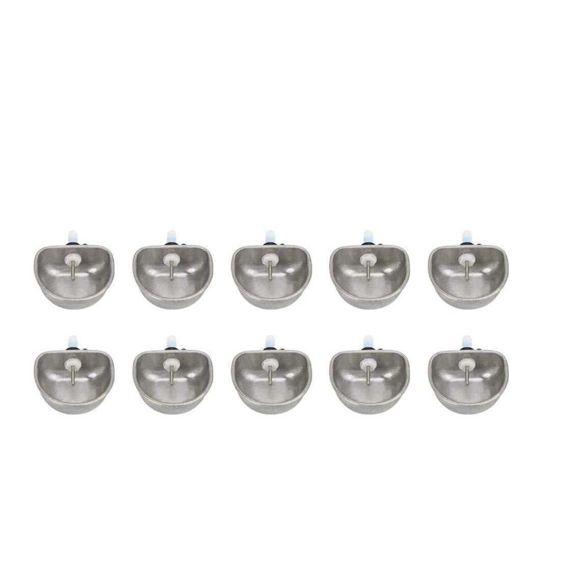 10Pcs Stainless Steel Rabbit Water Dispenser Rabbit Water Feeder with Bowl Automatic Rabbit Drinker Removable Hanging Pet Cage Water Bowls Rabbit