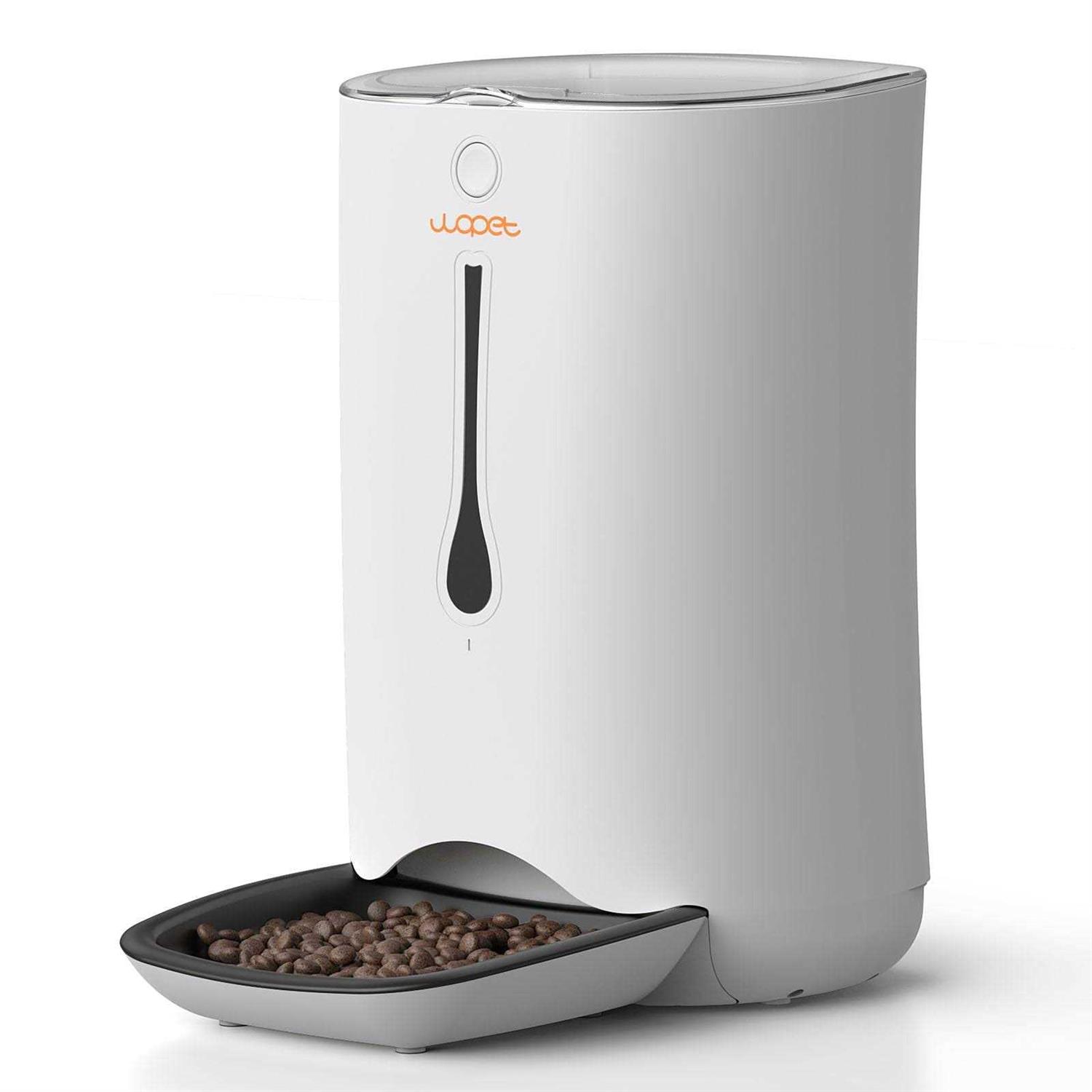 Wopet Automatic Cat Dog Feeder with Camera, App Control Smart Pet Feeder Food, HD Camera for Voice and Video Recording