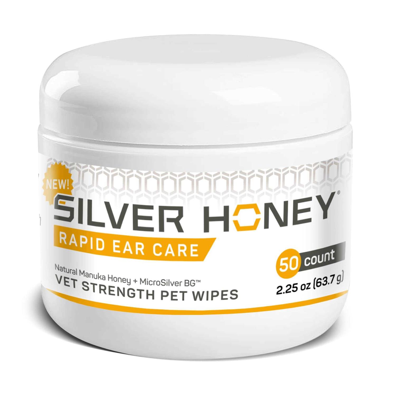 Silver Honey Rapid Ear Care Vet Strength Pet Wipes