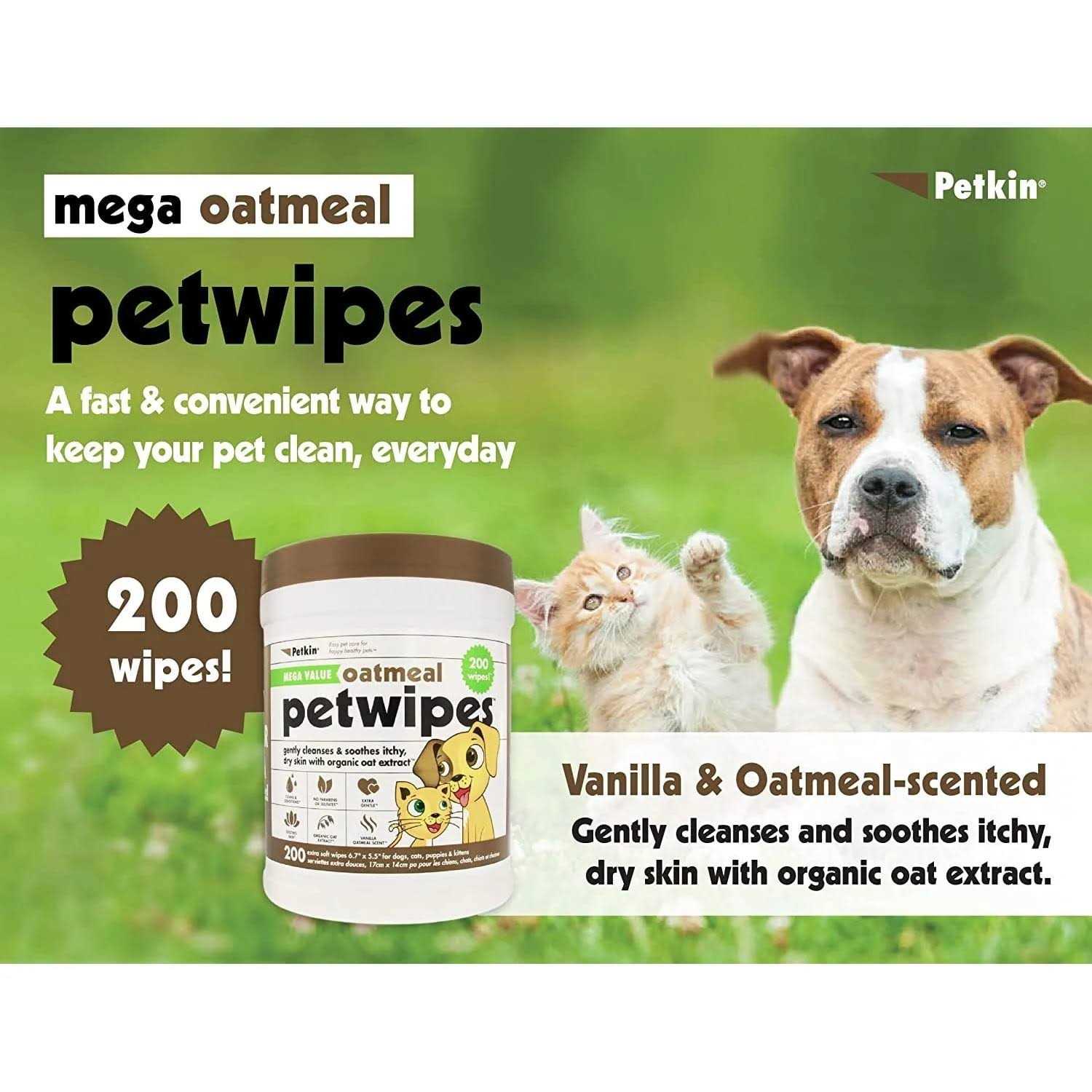 Alternative view of Petkin MegaValue Oatmeal Pet Wipes 200 Count