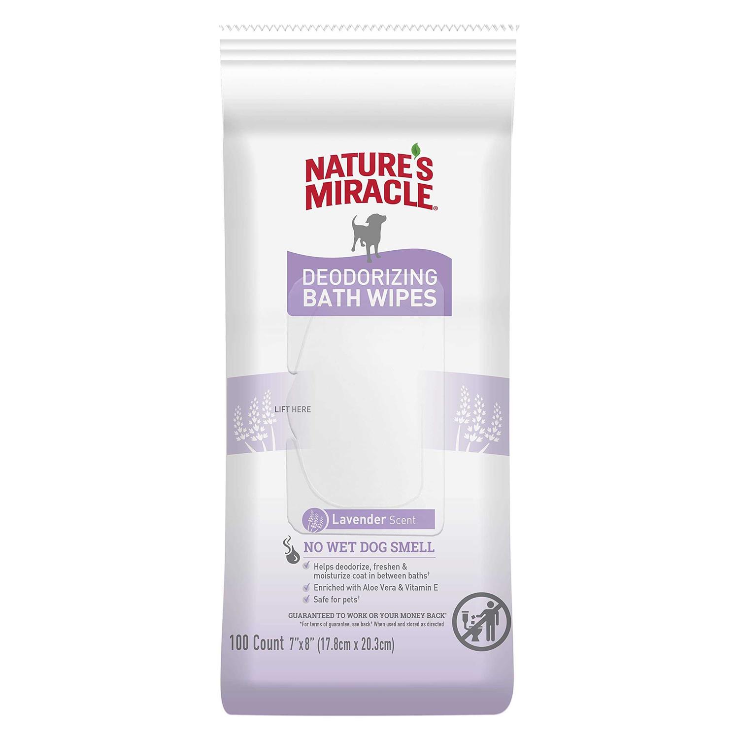 Nature's Miracle Deodorizing Bath Wipes for Dogs