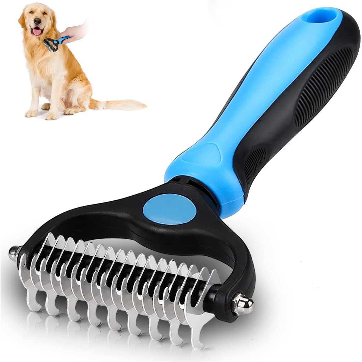 petpetssmart Kayi Dematting Brush Undercoat Rake for Dogs & Cats 2 Sided Professional Grooming Tool – Tangles Removing & Deshedding Brush