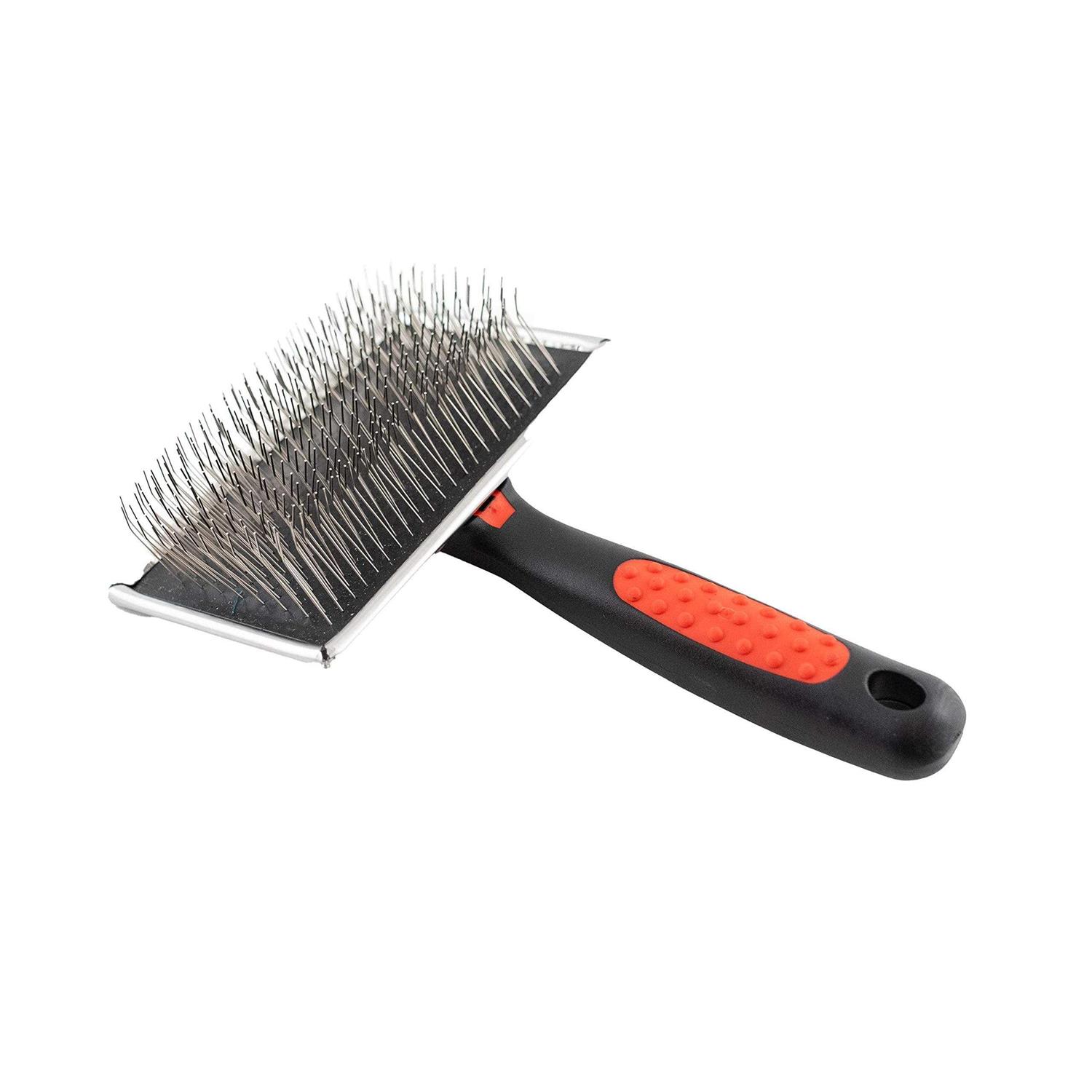 ryan's Pet supplies Paw Brothers Extra Long Pin Flat Slicker Brush for Dogs