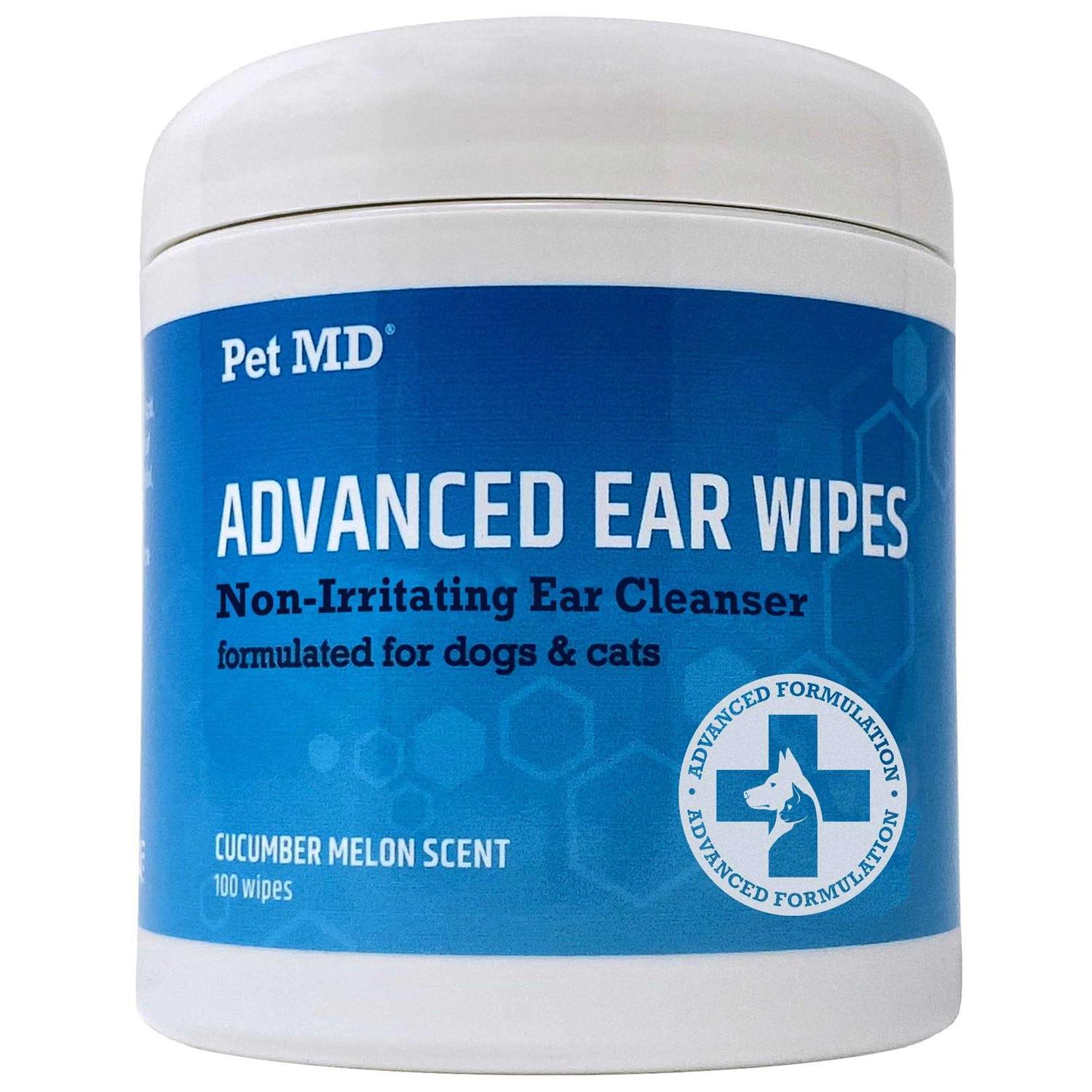 Pet MD Advanced Otic Ear Cleaner Wipes for Cats and Dogs