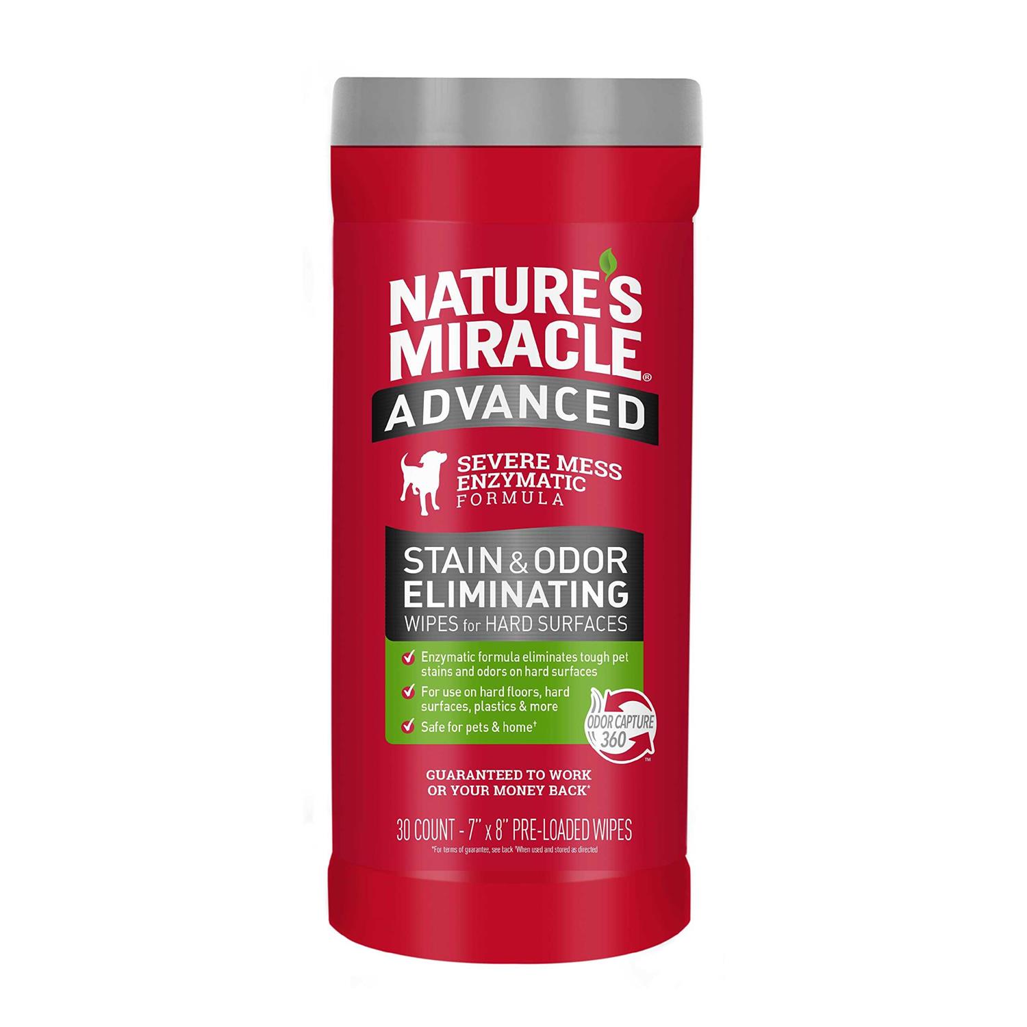Pioneer Pet Nature's Miracle Advanced Stain and Odor Eliminating Wipes for Hard Surfaces