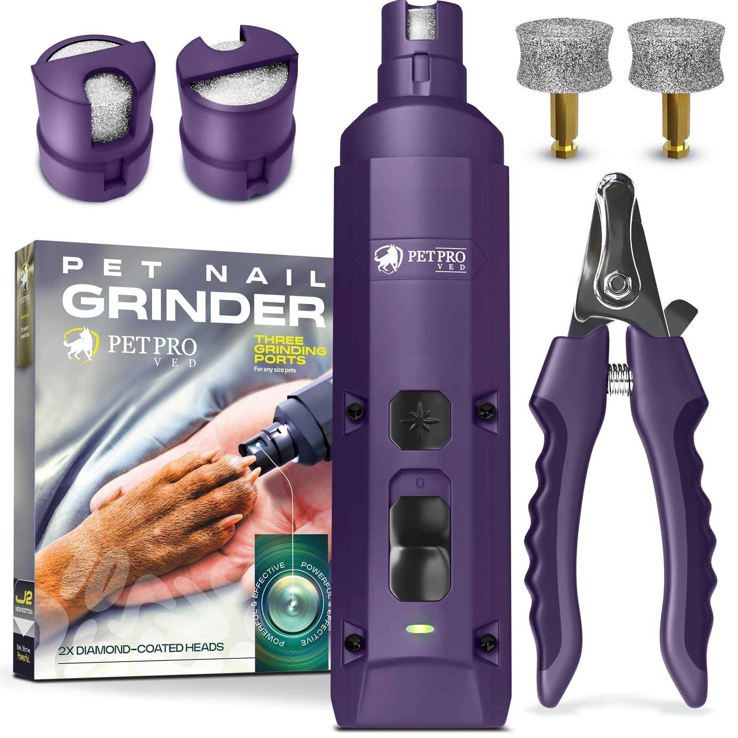 PETPROVED Dog Nail Grinders Silent Dog Claw Grinder Dog Nail Grinder for Dogs Claws Safe Dog Nail Trimmer Electric Pet Nail Grinder for Dogs Nail Fil