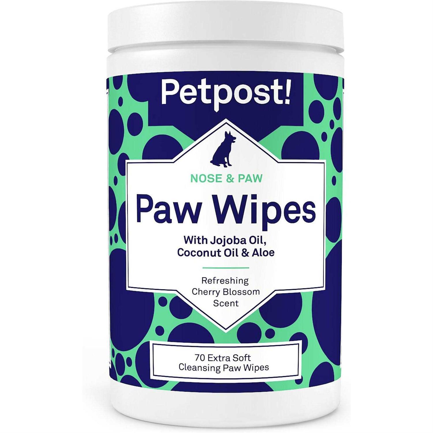 Petpost Paw Wipes for Dogs Nourishing, Revitalizing Dog Paw Cleaner with Coconut Oil, Jojoba Oil, and Aloe