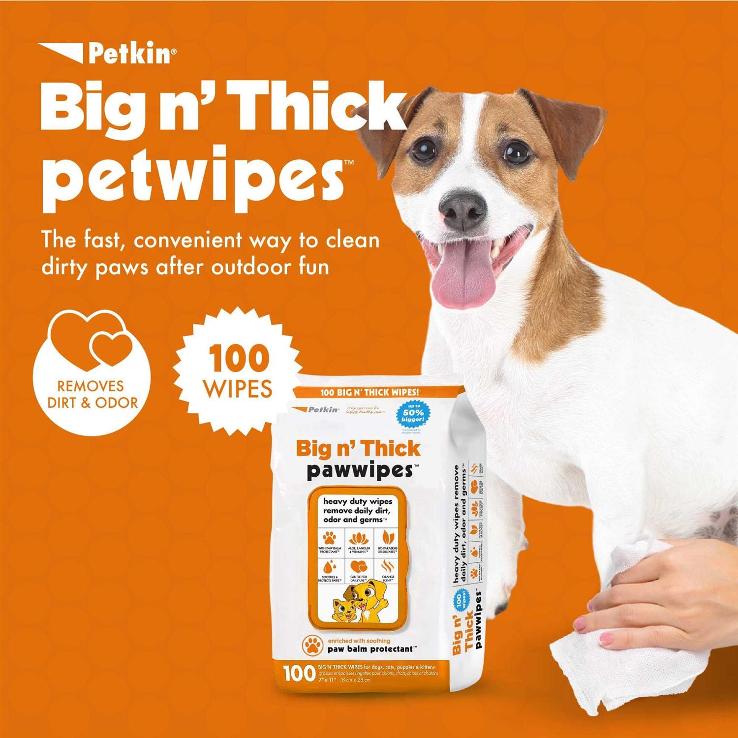 Alternative view of Petkin Big N' Thick Paw Wipes 100