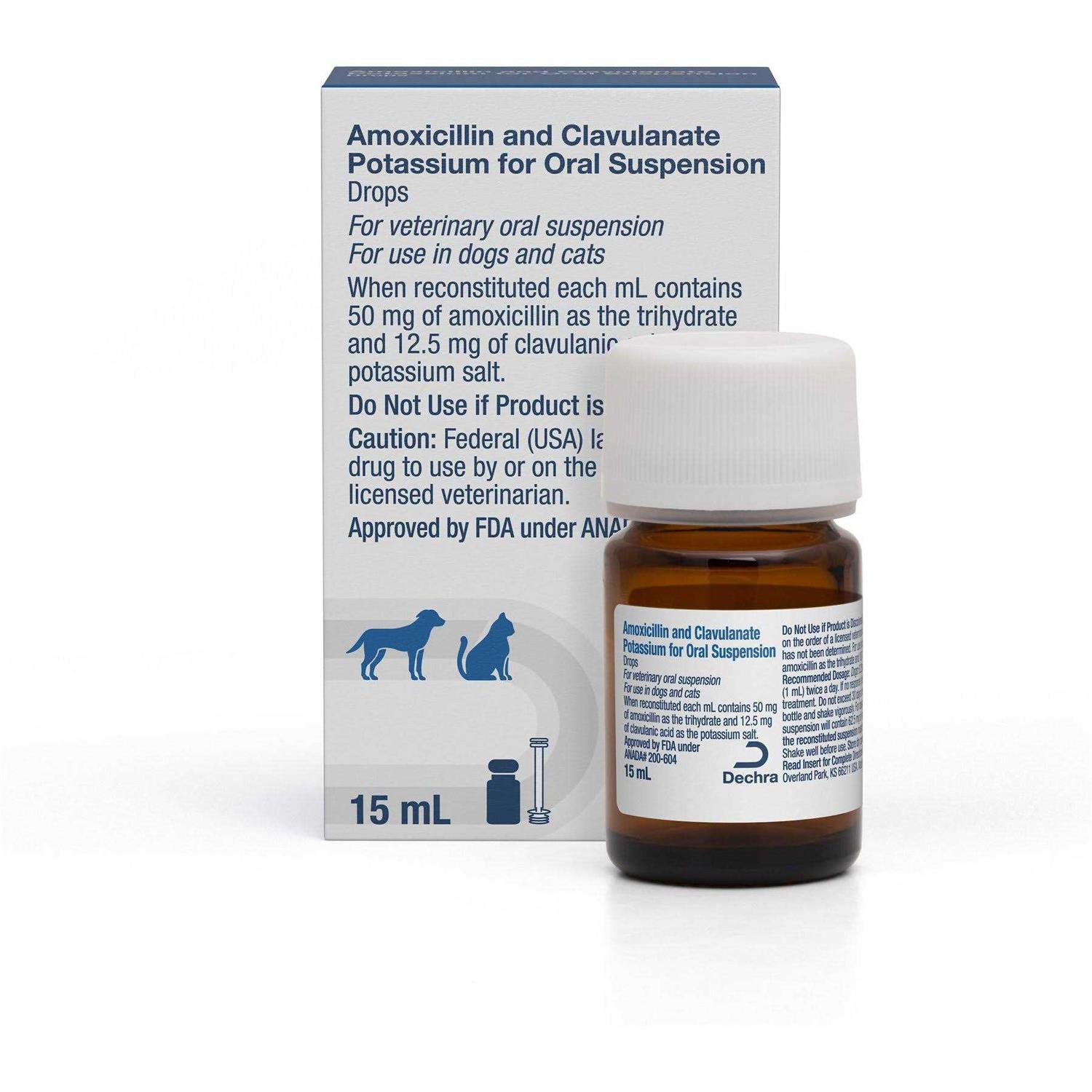 Amoxicillin and Clavulanate Potassium Oral Suspension Drops for Dogs a