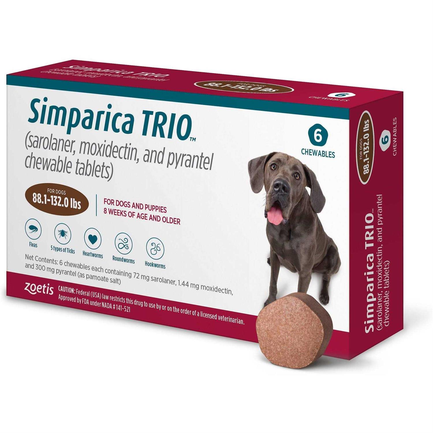 Simparica Trio 88.1-132 lbs. Dogs