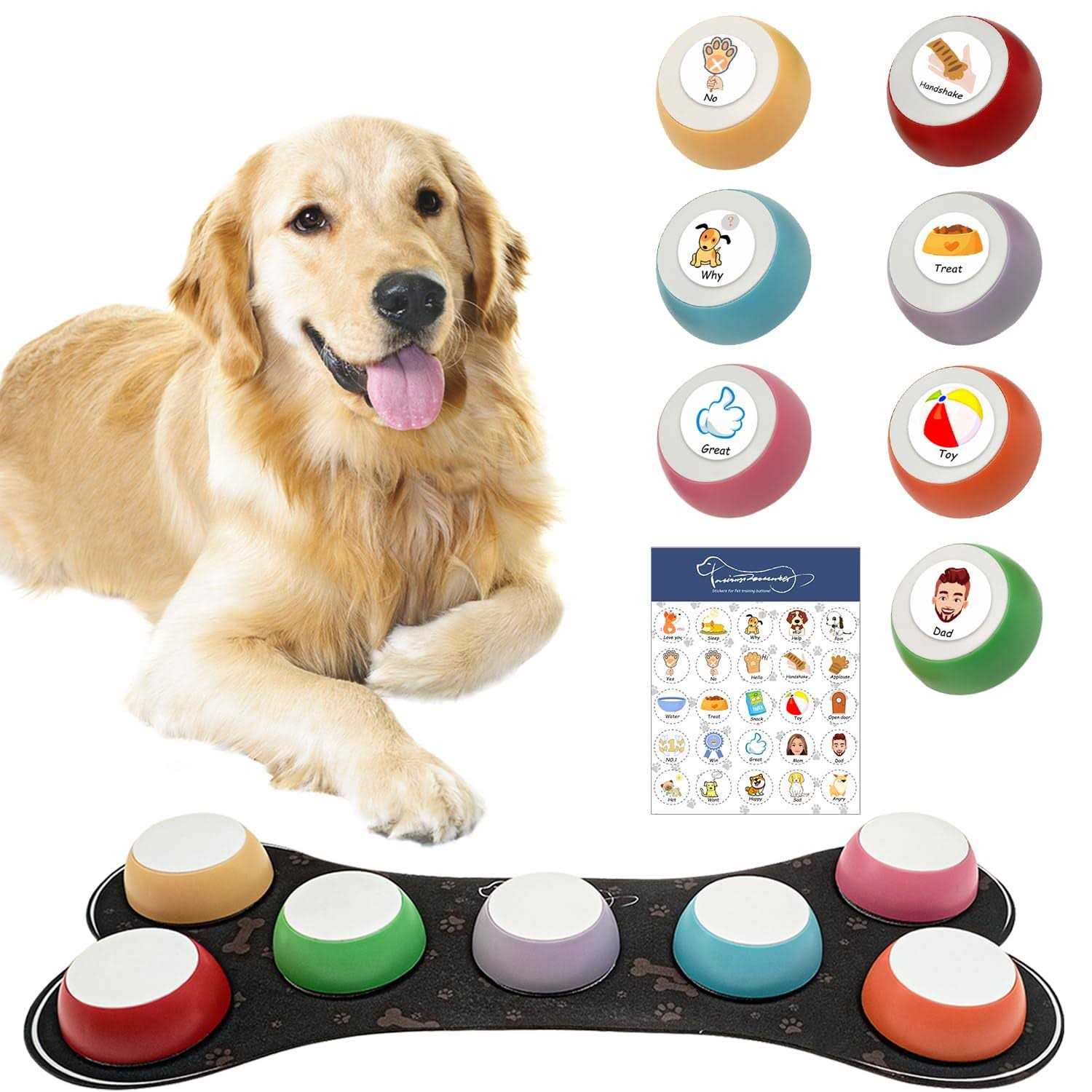 Dog Buttons for Communication 7 Dog Talking Button Set Recordable Training Buzzers
