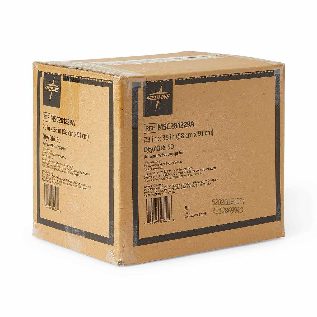 Alternative view of Medline Disposable Chucks Pads 23 x 36 inches Ultra-Light Absorbency Pee Pads for Surface Protection
