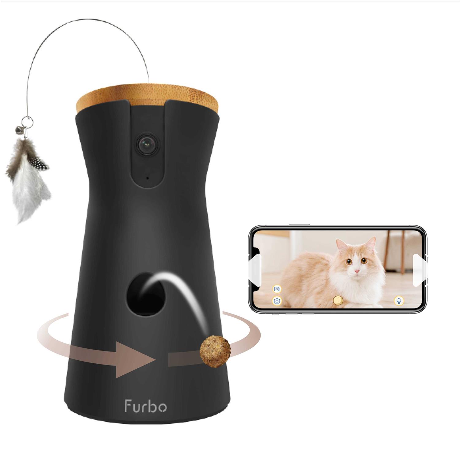 Furbo 360 Cat Camera Rotating 360 View Wide-Angle Cat Treat Dispenser with Camera
