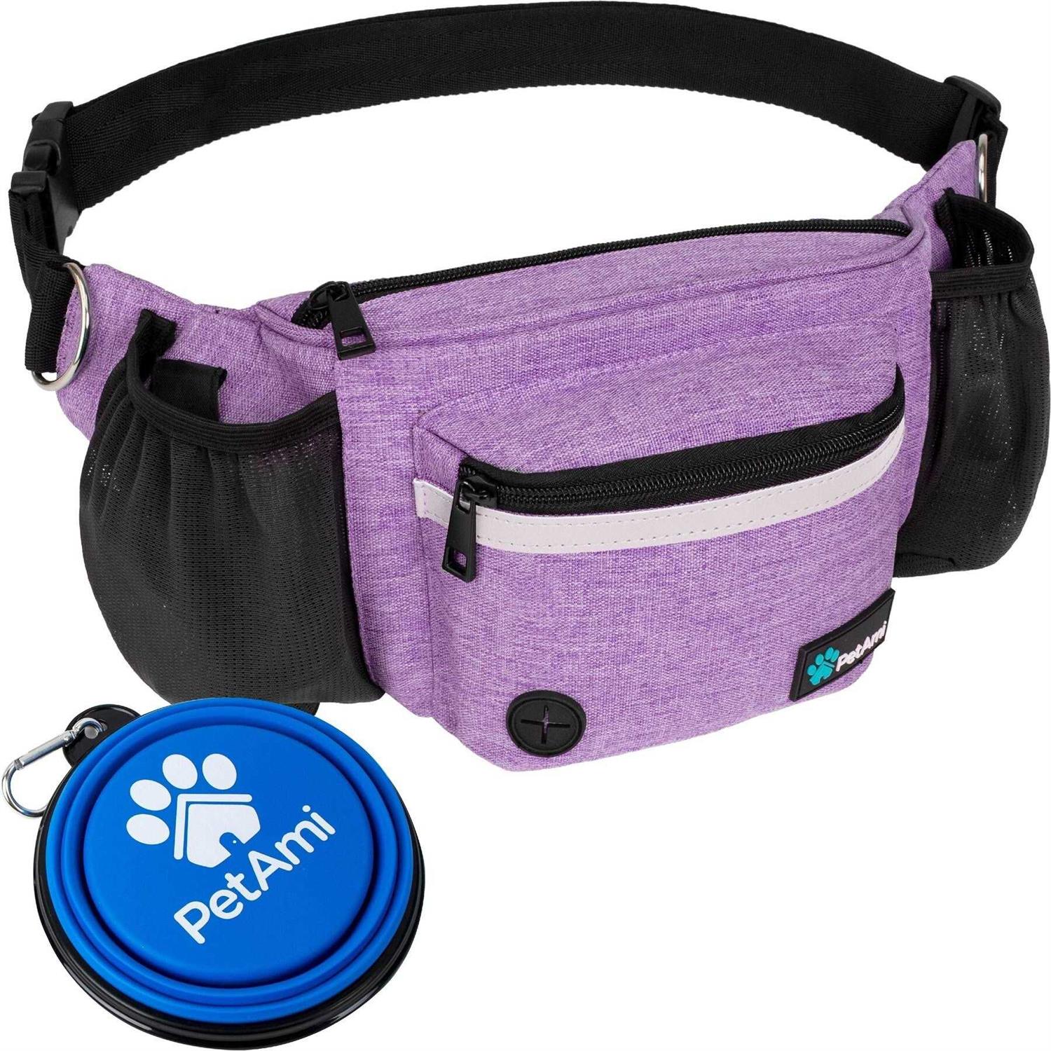 Petami Dog Fanny Pack Treat Pouch for Dog Walking Training Built in Poop Bag Dispenser