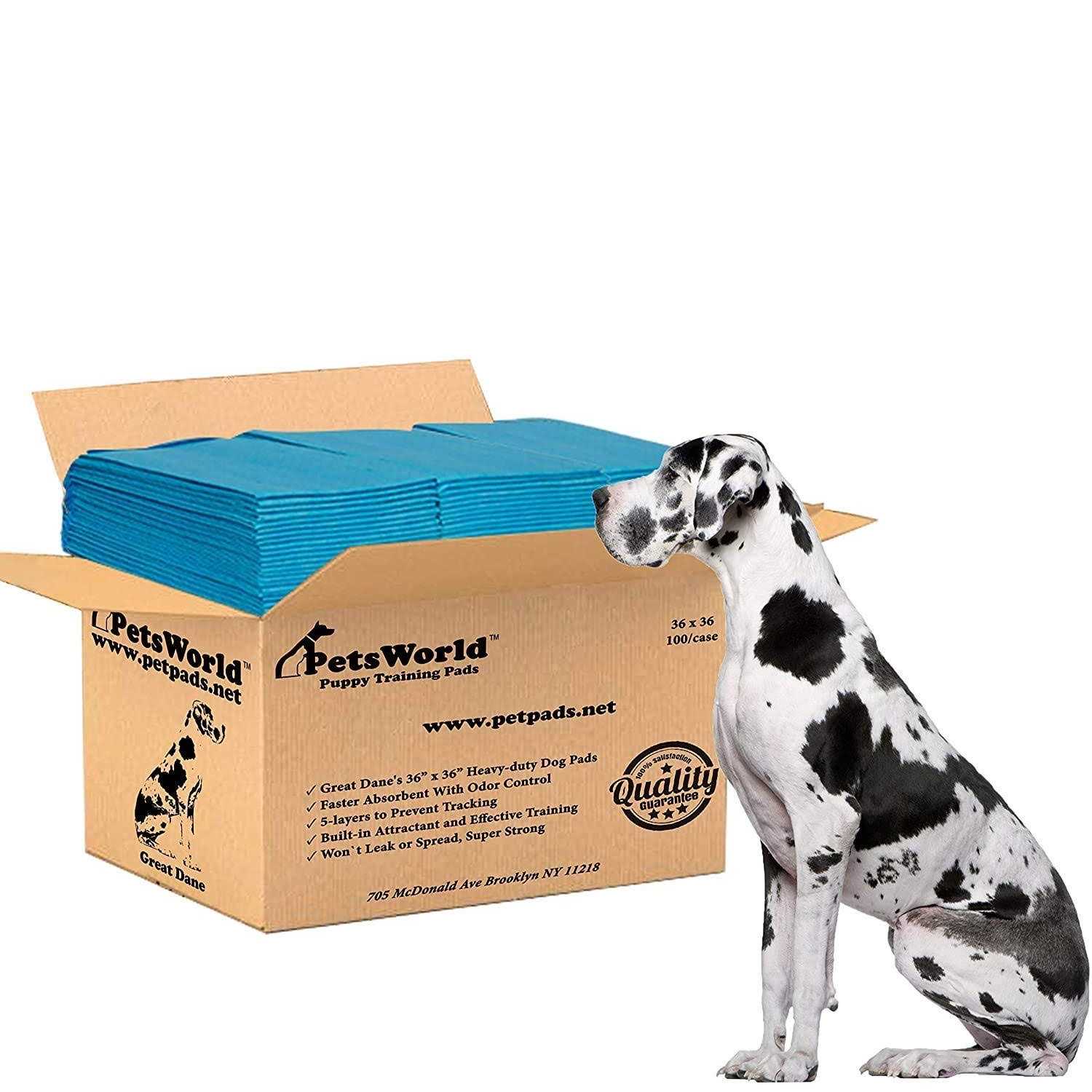 Petsworld Giant Potty Pads Odor Eliminating 36 x Pee Pads for Dogs