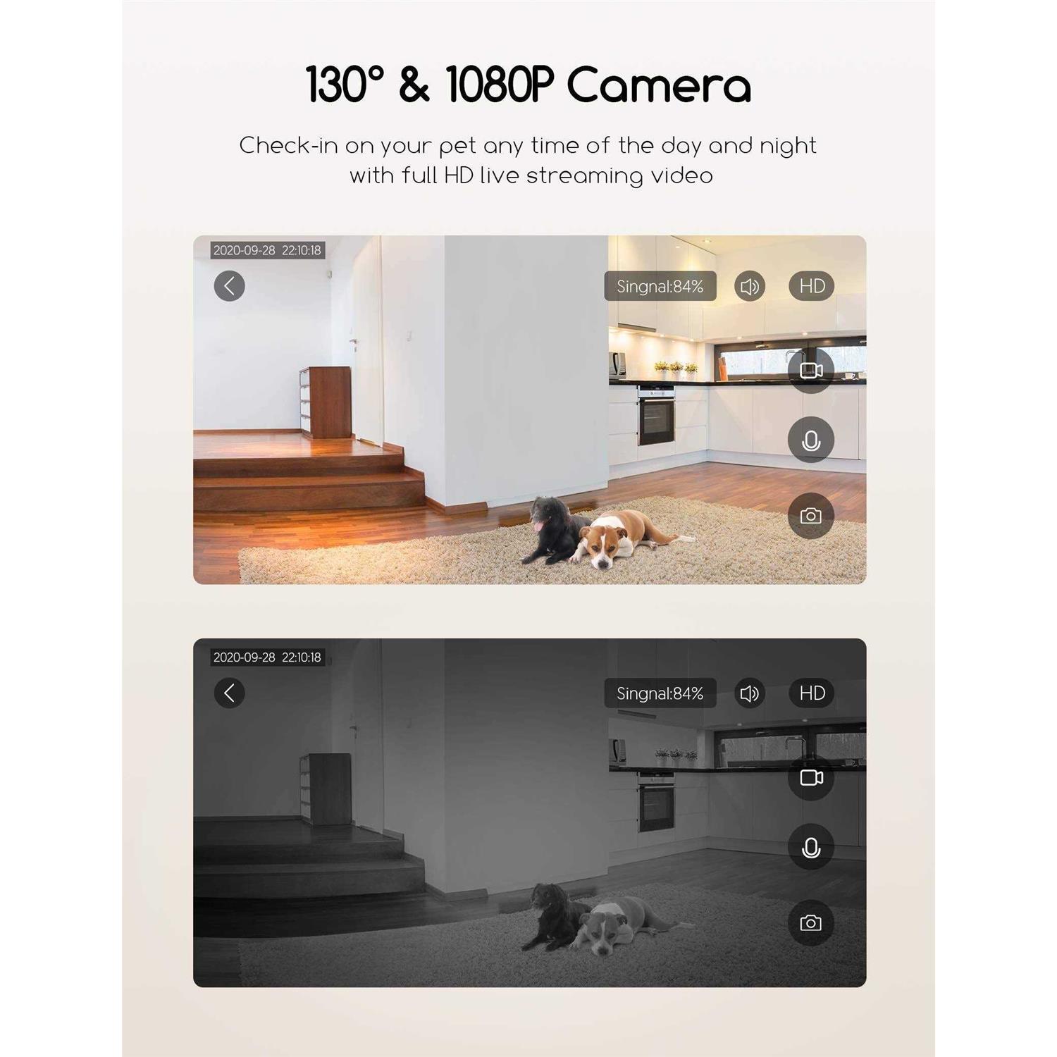 Alternative view of Faroro Dog Camera with Treat Dispenser, 2.4G and 5G WiFi Pet Camera with Two Way Audio and 1080P Full HD Night Vision for Treat Tossing and
