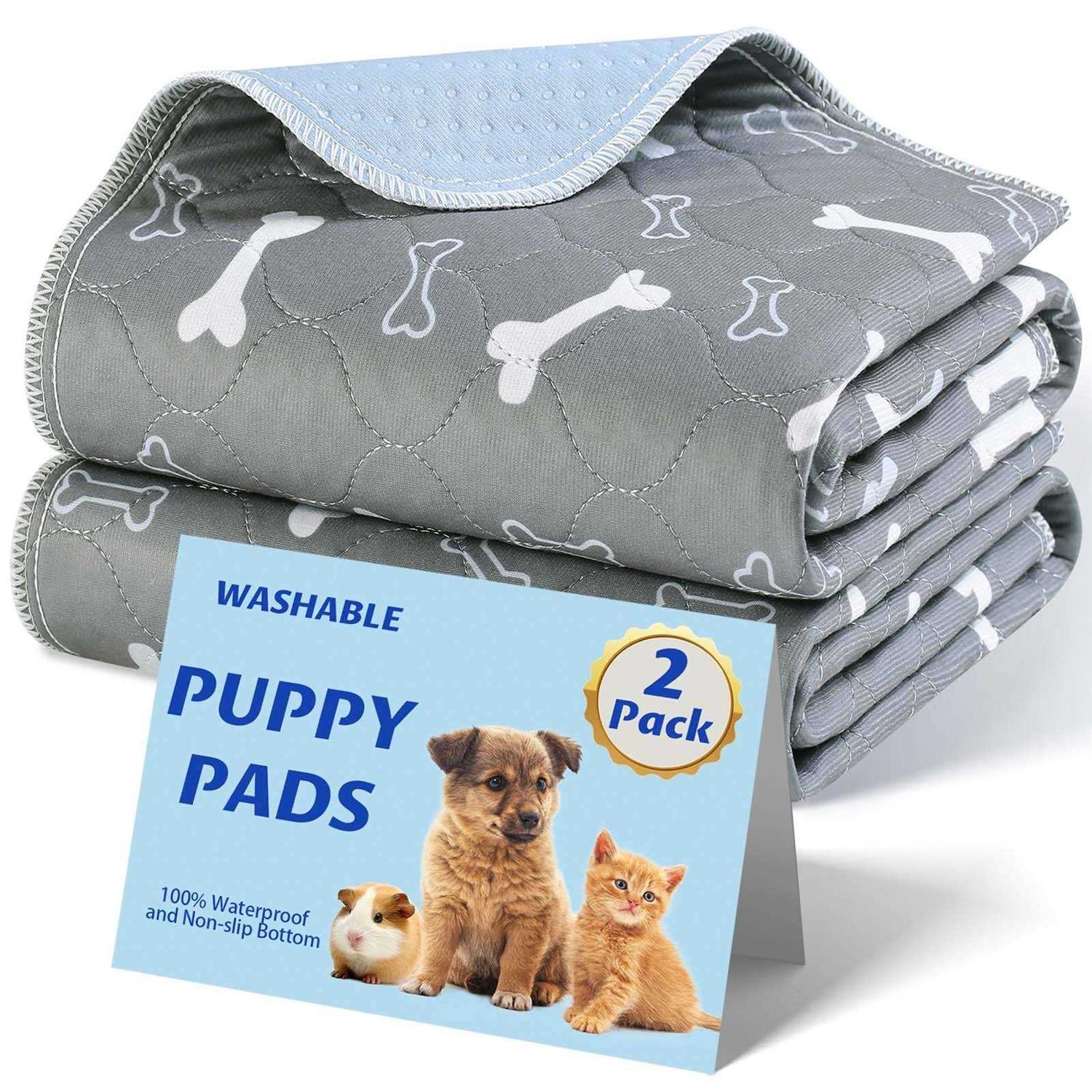Baodan Washable Dog Pee Pads 2 Pack Reusable Puppy Pads Non-Slip Super Absorbent Dog Mat Incontinence Pads for Dog Playpen