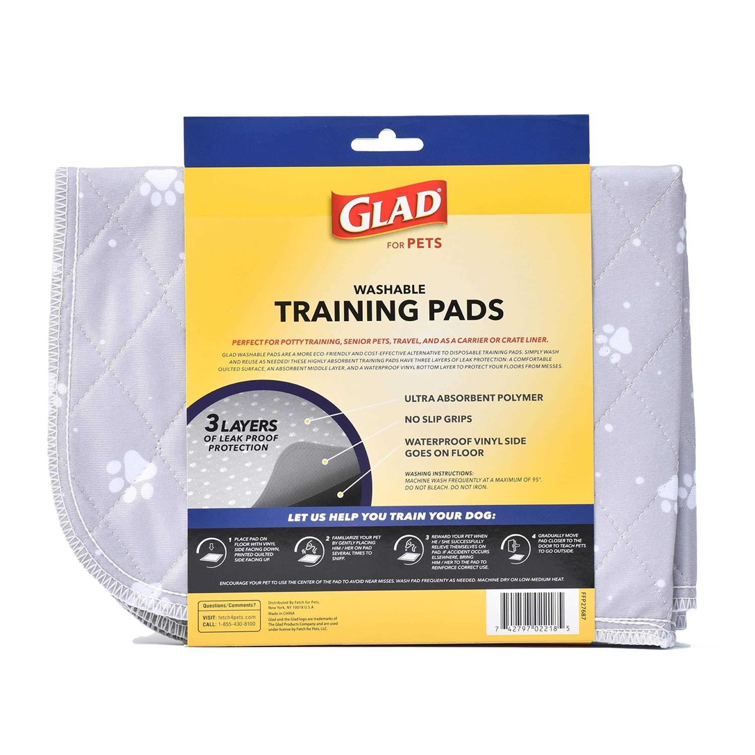 Alternative view of Glad for Pets Washable Training Pads Size 2 Pack Gray with Paw Prints