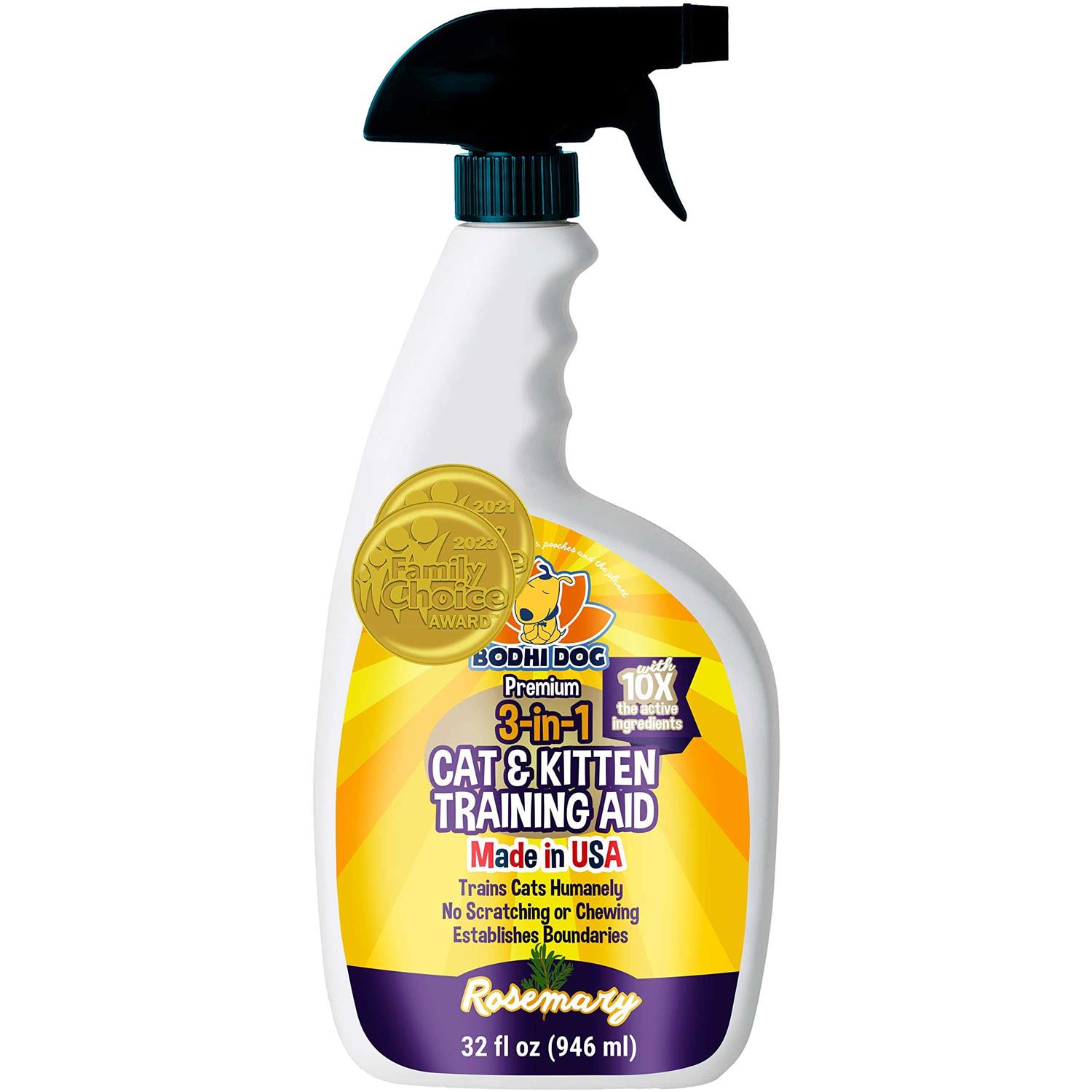 Bodhi Dog 3-in-1 Cat & Kitten Training Aid Cat Deterrent Spray for Indoor and Outdoor Use