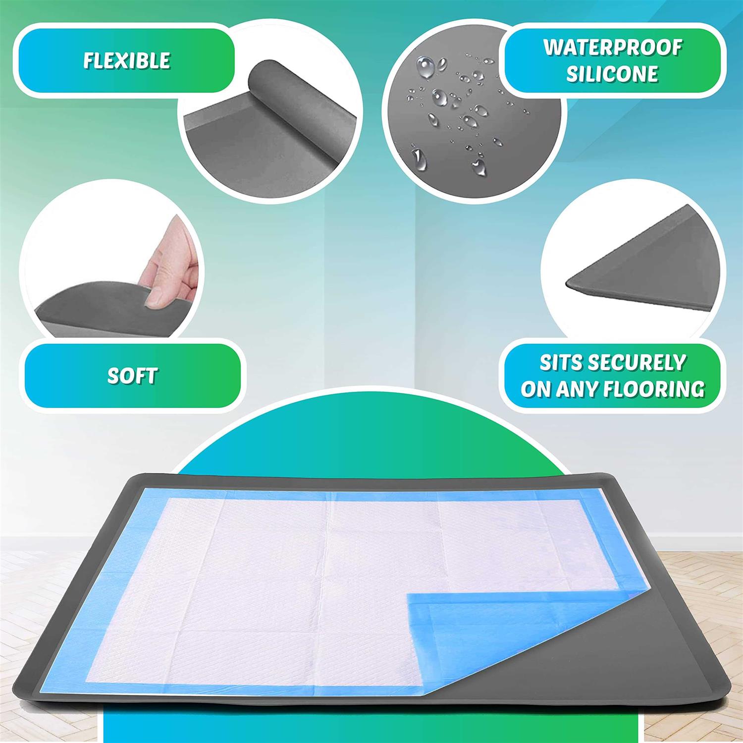 Alternative view of Skywin Puppy Pad Holder Tray No Spill Pee Pad Holder for Dogs Pee Pad Holder Works with Most Training Pads, Easy to Clean and Store
