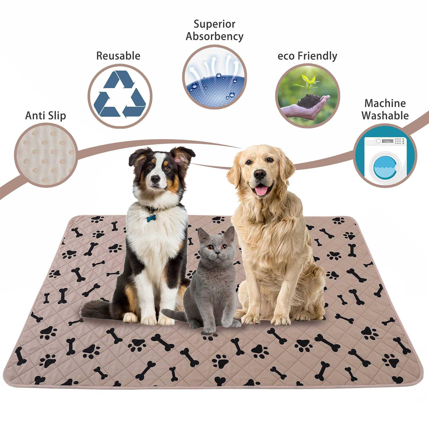 Alternative view of nanbowang Dog Crate Pee Pads Wahable Dog Rugs Non-Slip Puppy Pads for Small Dogs