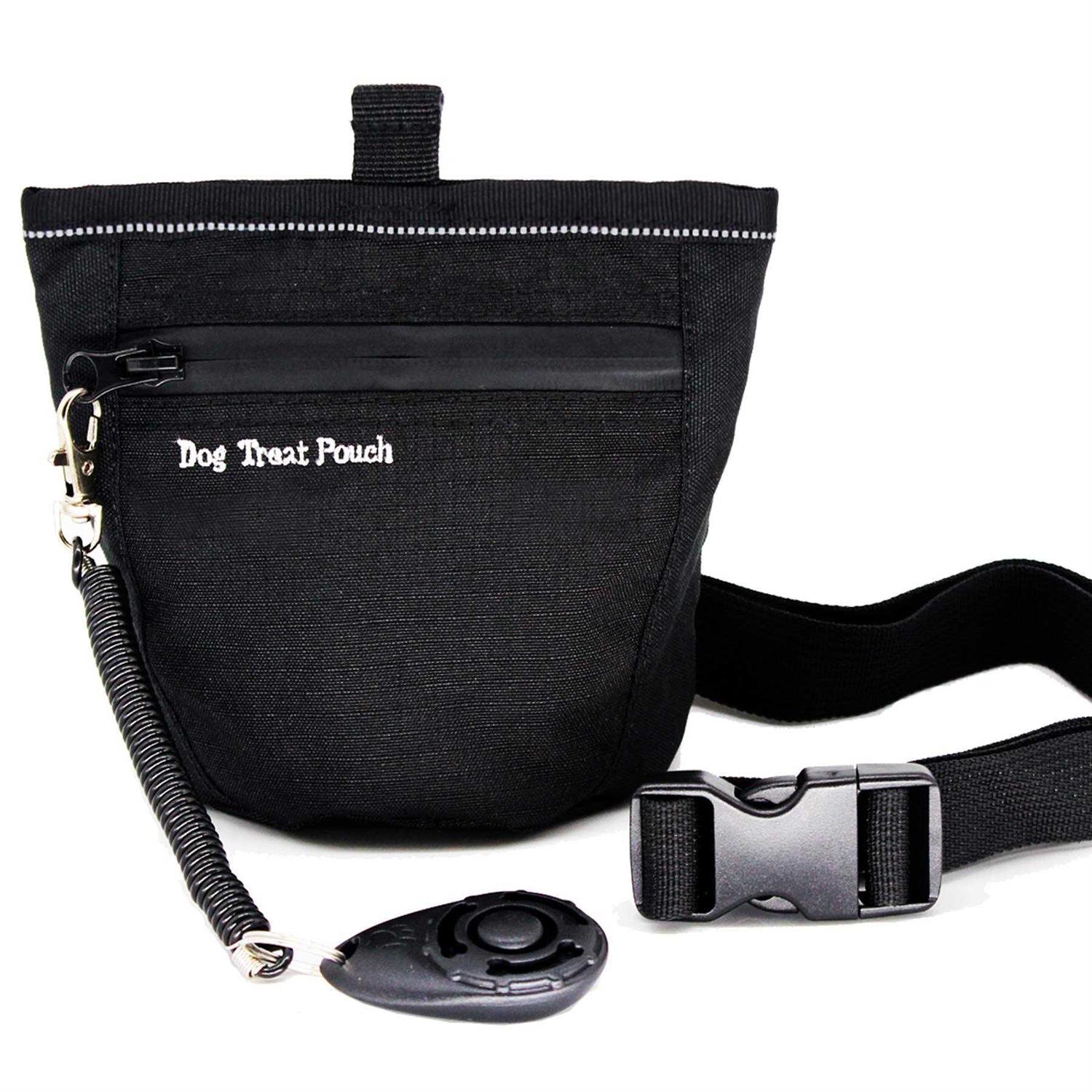 FARAER Dog Treats Training Pouch Magnetic Closure Dog Treat Bag with Training Clicker