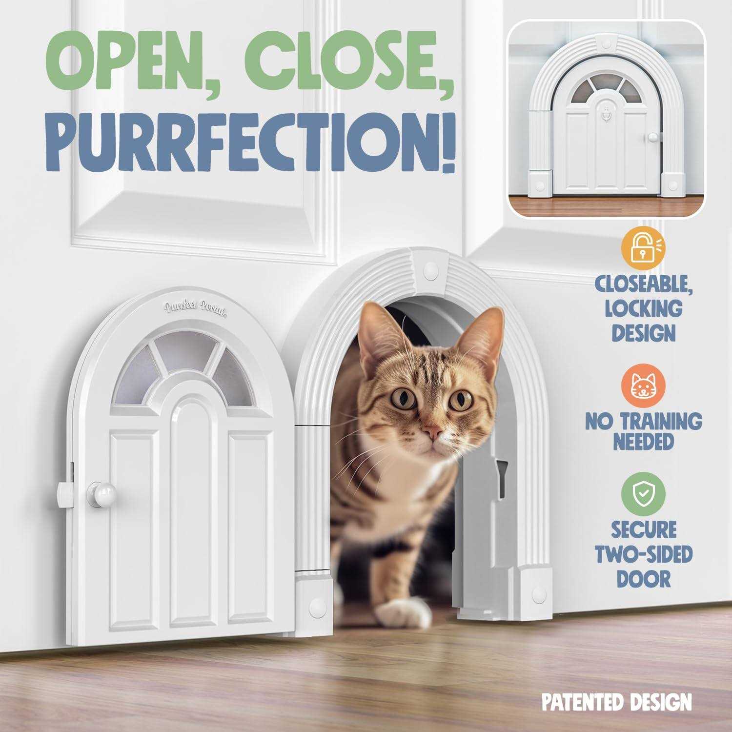 Alternative view of Purrfect Portal Interior Cat Door No-Flap Cat Door for Interior Door Cat Door Interior Door for Cats Up to 20 lbs