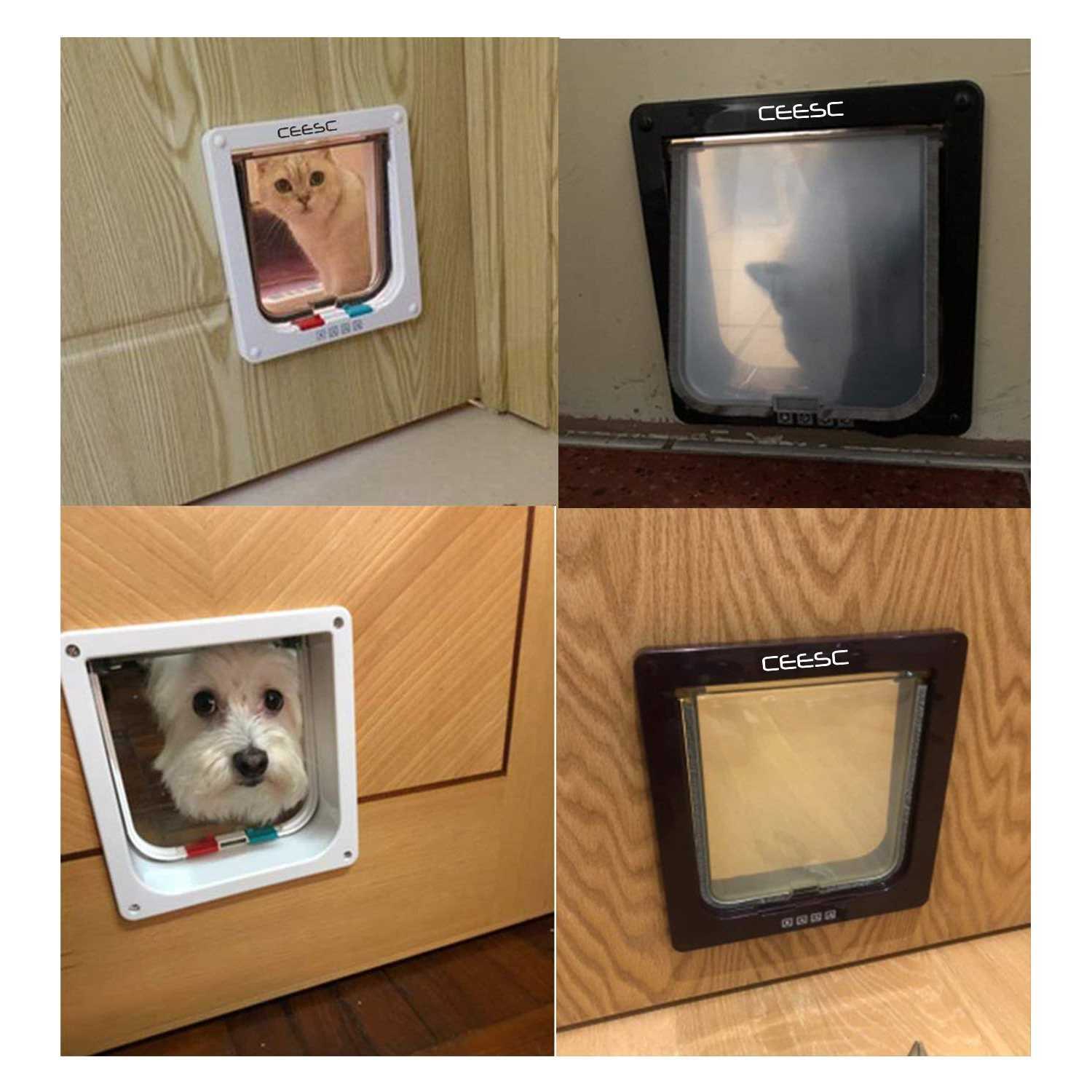 Alternative view of CEESC Extra Large Cat Door 4 Way Locking Large Cat Door for Interior Exterior Doors