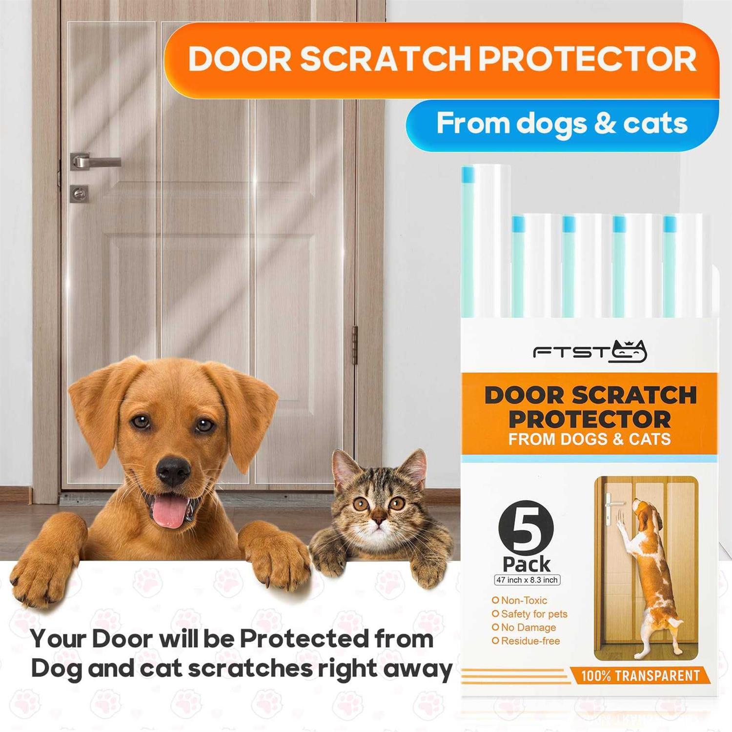Alternative view of FTSTC 5-Pack Door Protector from Dog Scratching 5 x 47 x 8.3 Cat Scratch Door Frame Protector Anti Dog Scratch