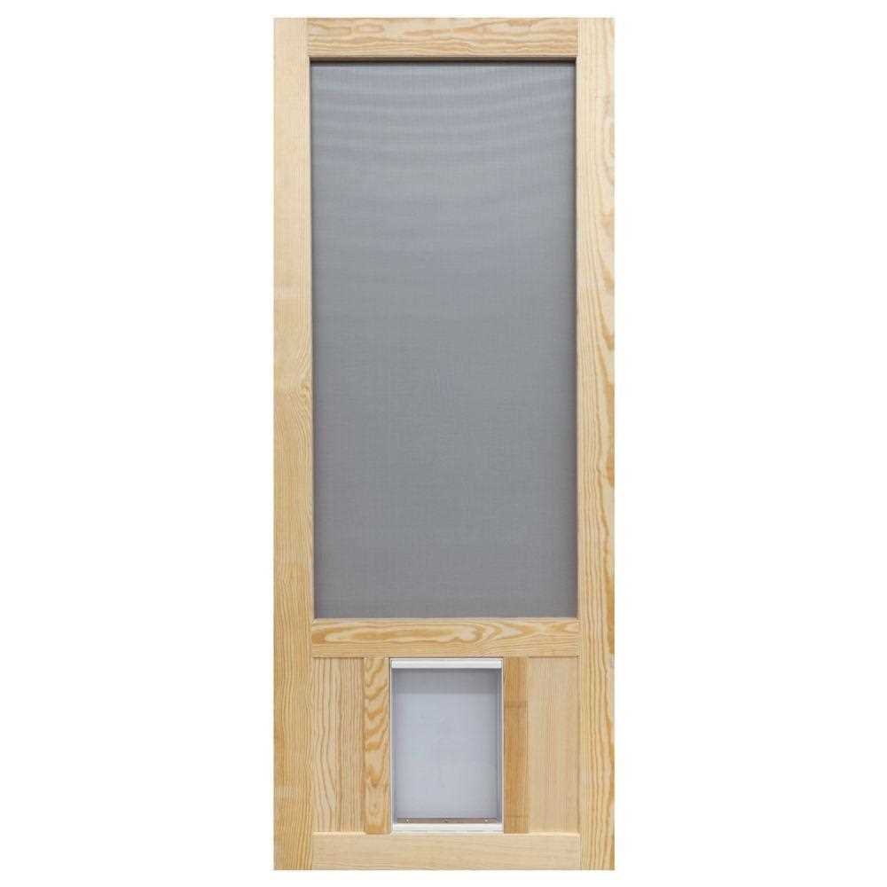 36 in. x 80 in. Chesapeake Series Reversible Wood Screen Door with Extra-Large Pet Flap
