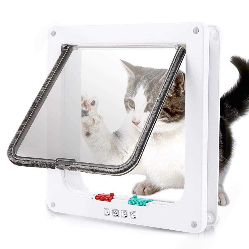 Alpacasso Cat Door 4 Way Locking Cat Flap Door for Interior Exterior Doors
