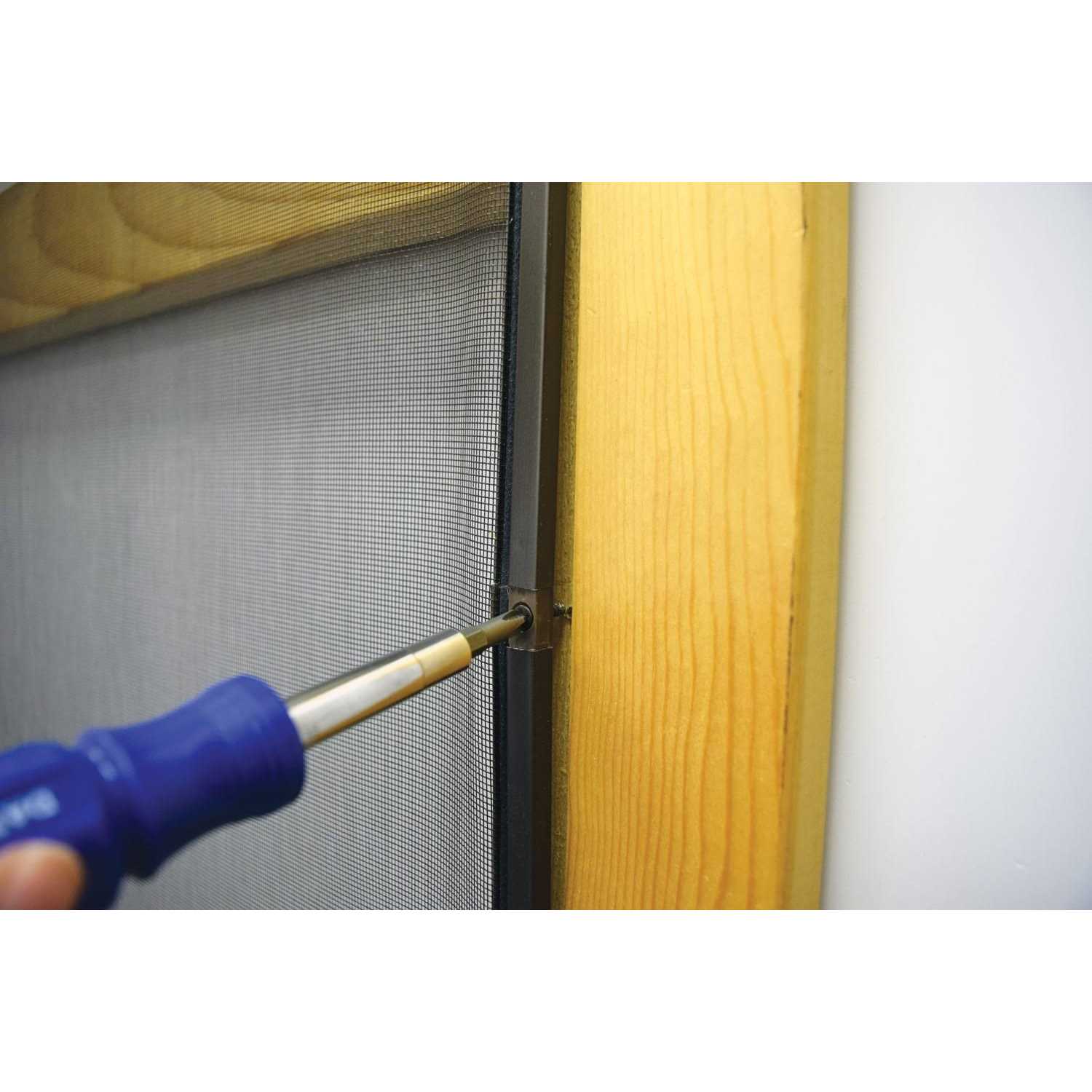 Alternative view of Screen Tight 36 in. x 80 in. Chesapeake Series Reversible Wood Screen Door with Medium Pet Flap