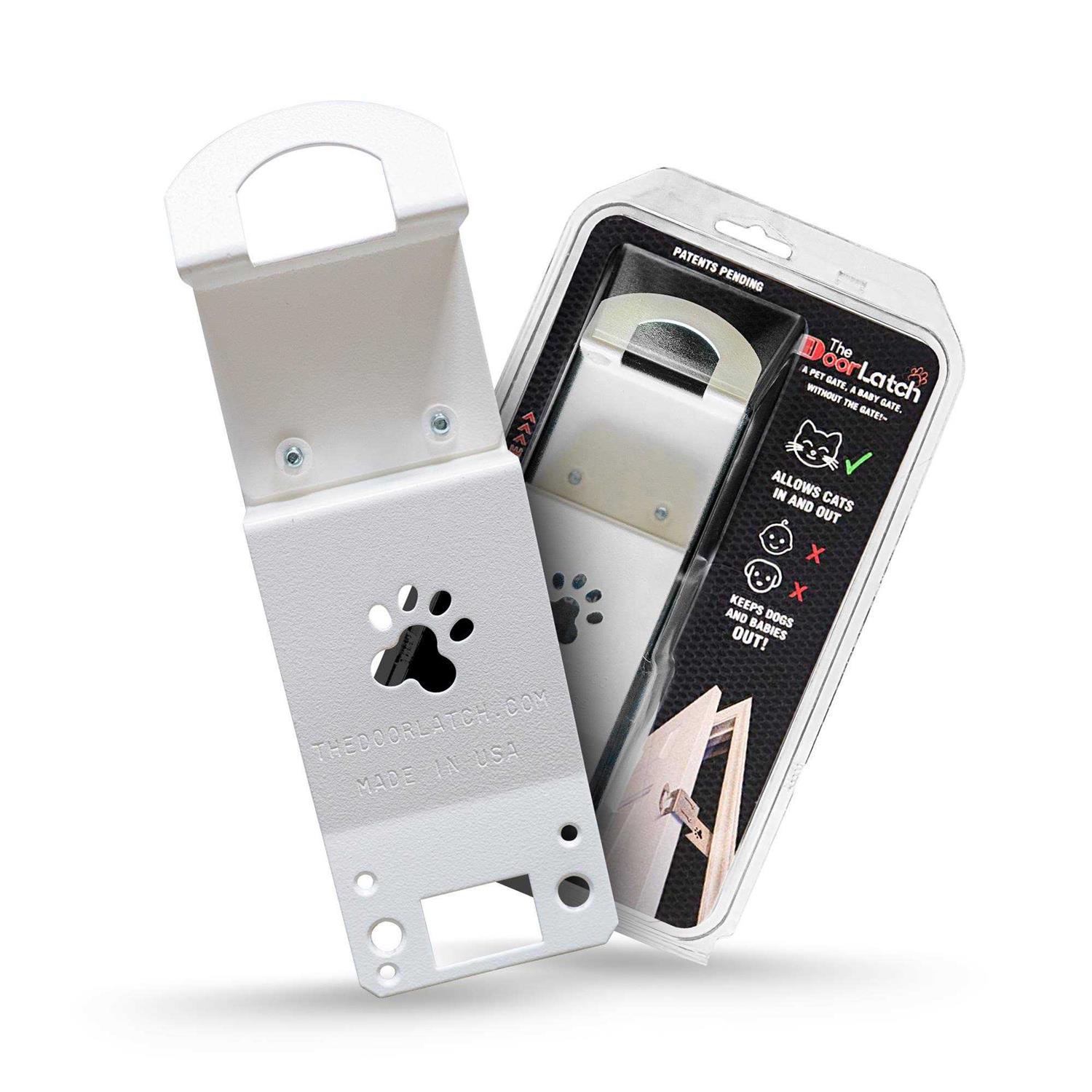 TheDoorLatch 4-in x 86-in White Powder Coat Steel Small Dog/Cat Door for Entry Door DL-WH