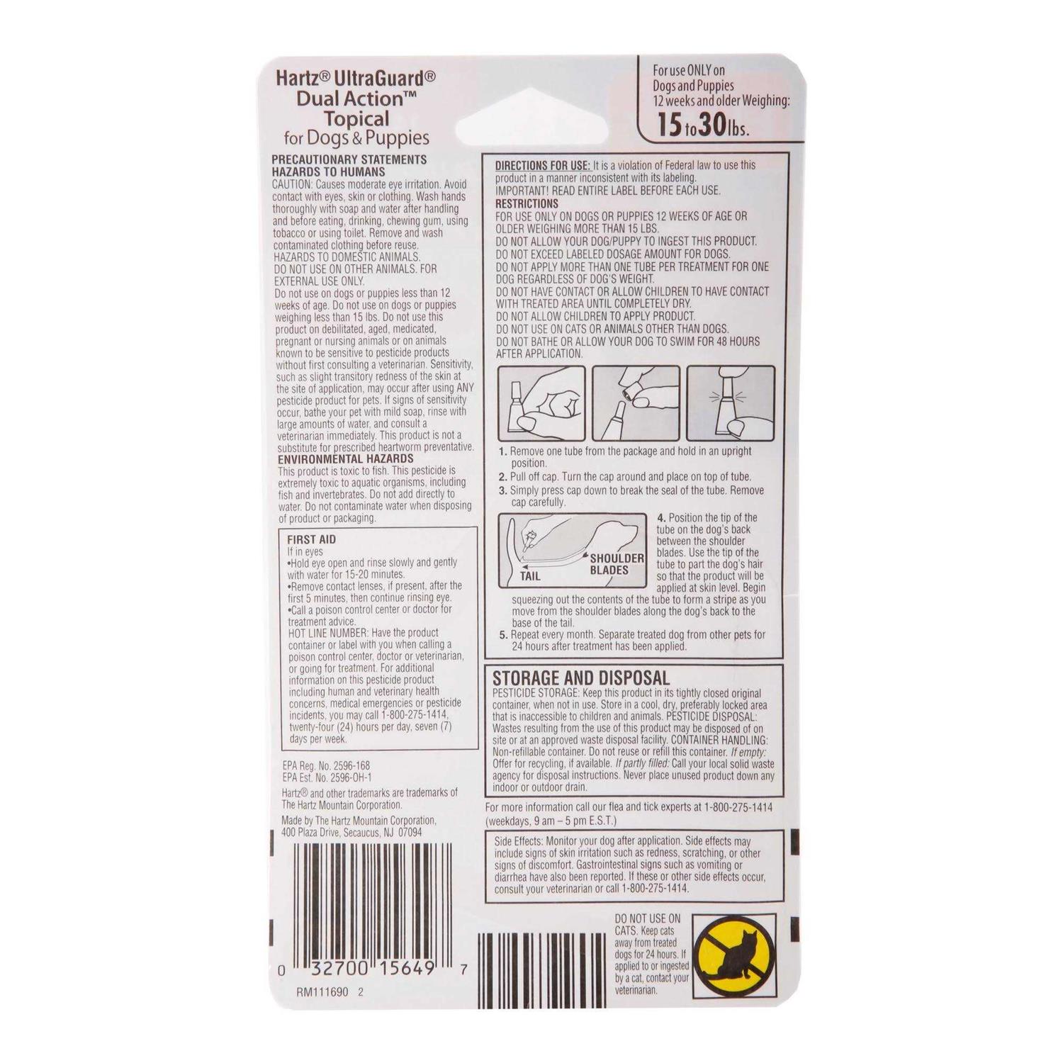 Alternative view of Hartz UltraGuard Dual Action Flea & Tick Topical Dogs
