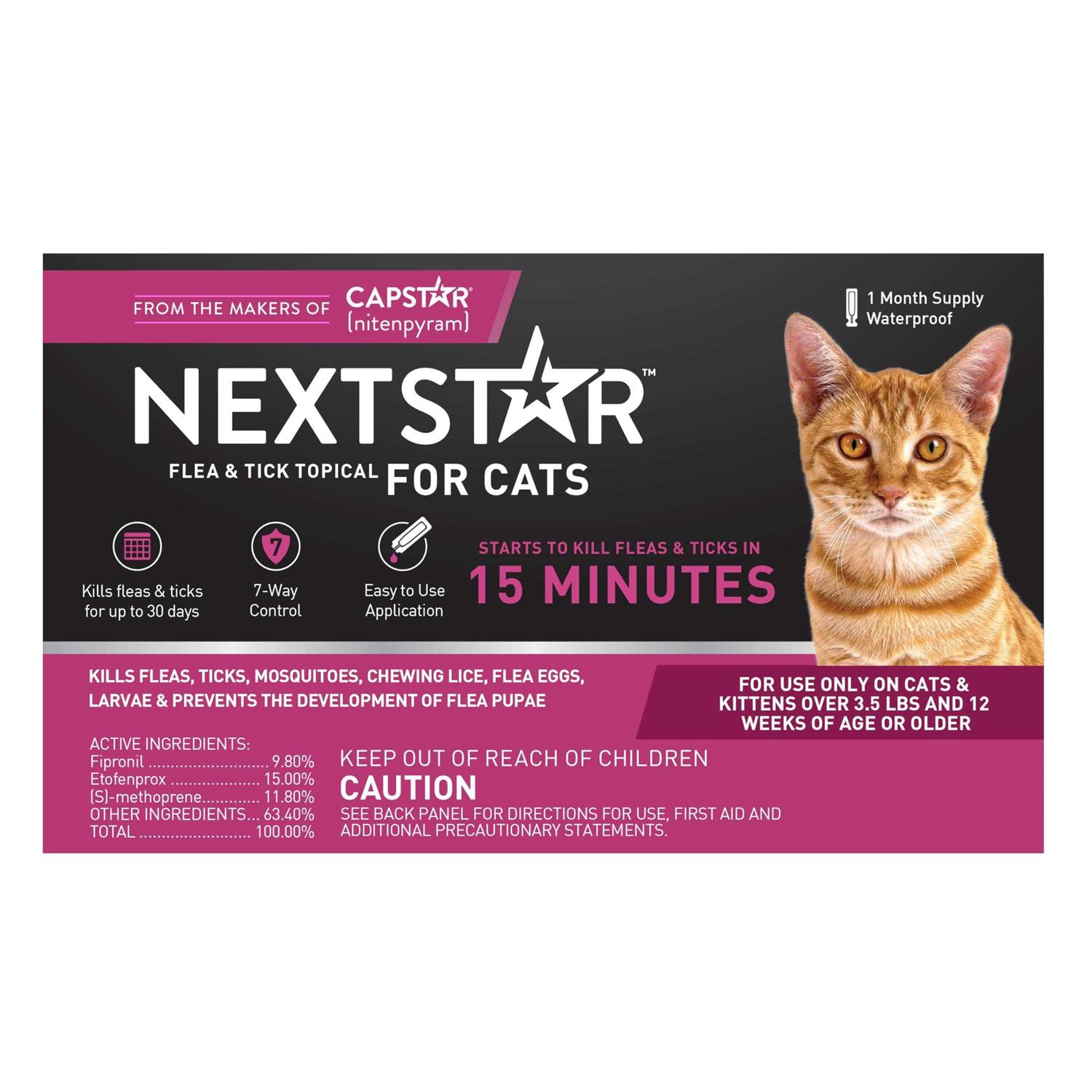 Alternative view of Nextstar Flea and Tick Prevention for Cats, Fast Acting Topical Treatment & Control, Waterproof Drops, Small Cat and Kitten over 3.5 lbs