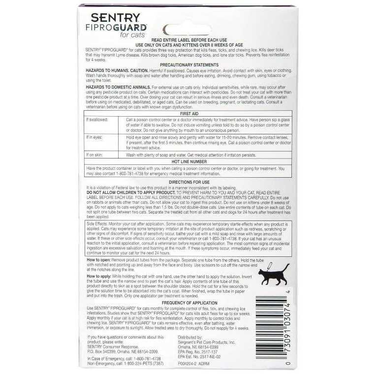 Alternative view of Sentry FiproGuard for Cats