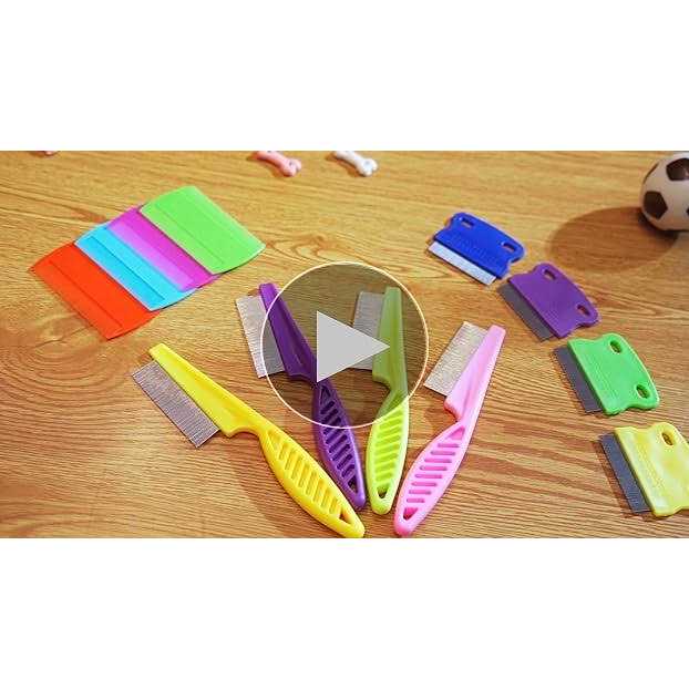 Alternative view of 6 Pieces Pet Lice Combs Dog Grooming Flea Comb Cat Tear Stain Comb for Removal Dandruff
