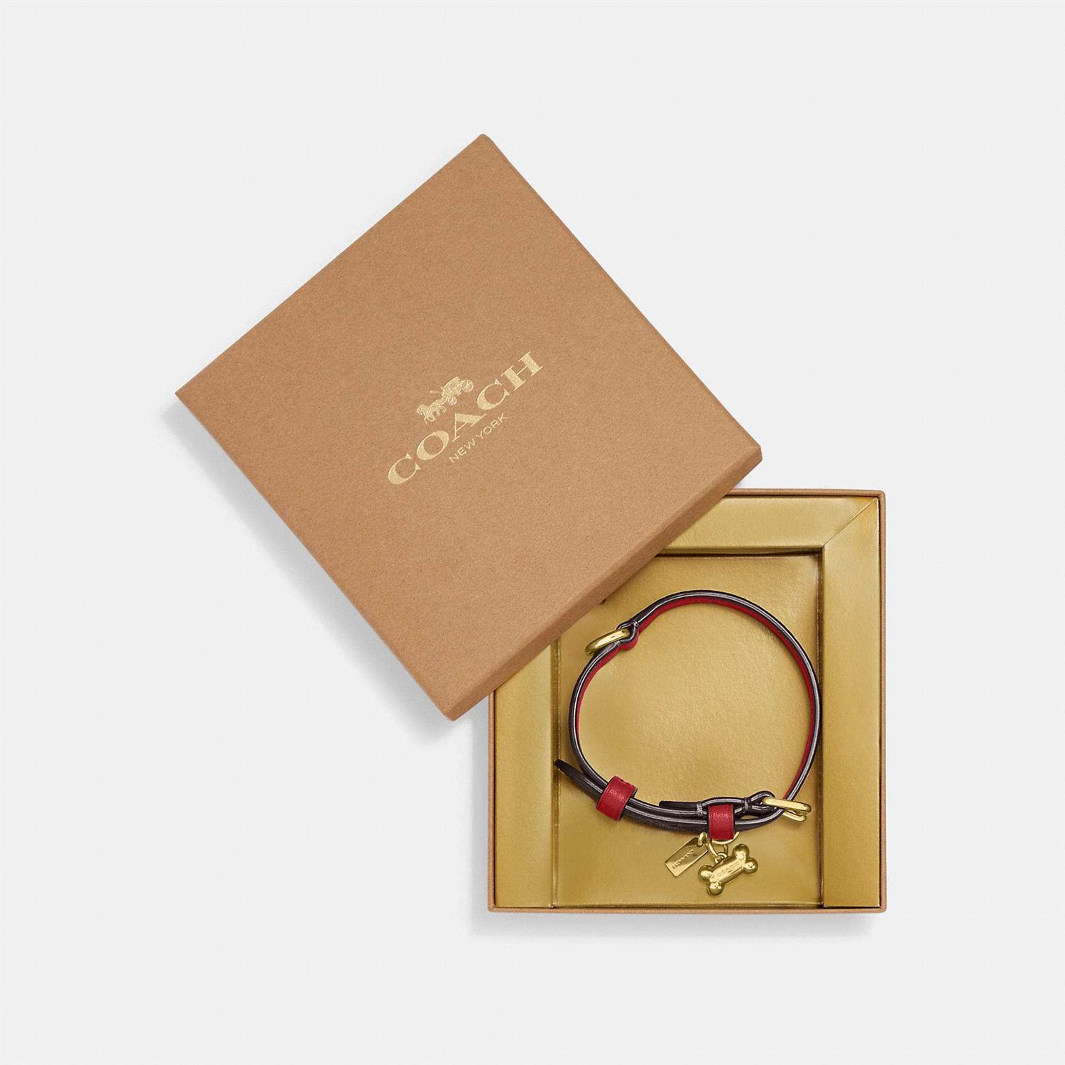 Coach Outlet Boxed Pet Collar In Signature Canvas