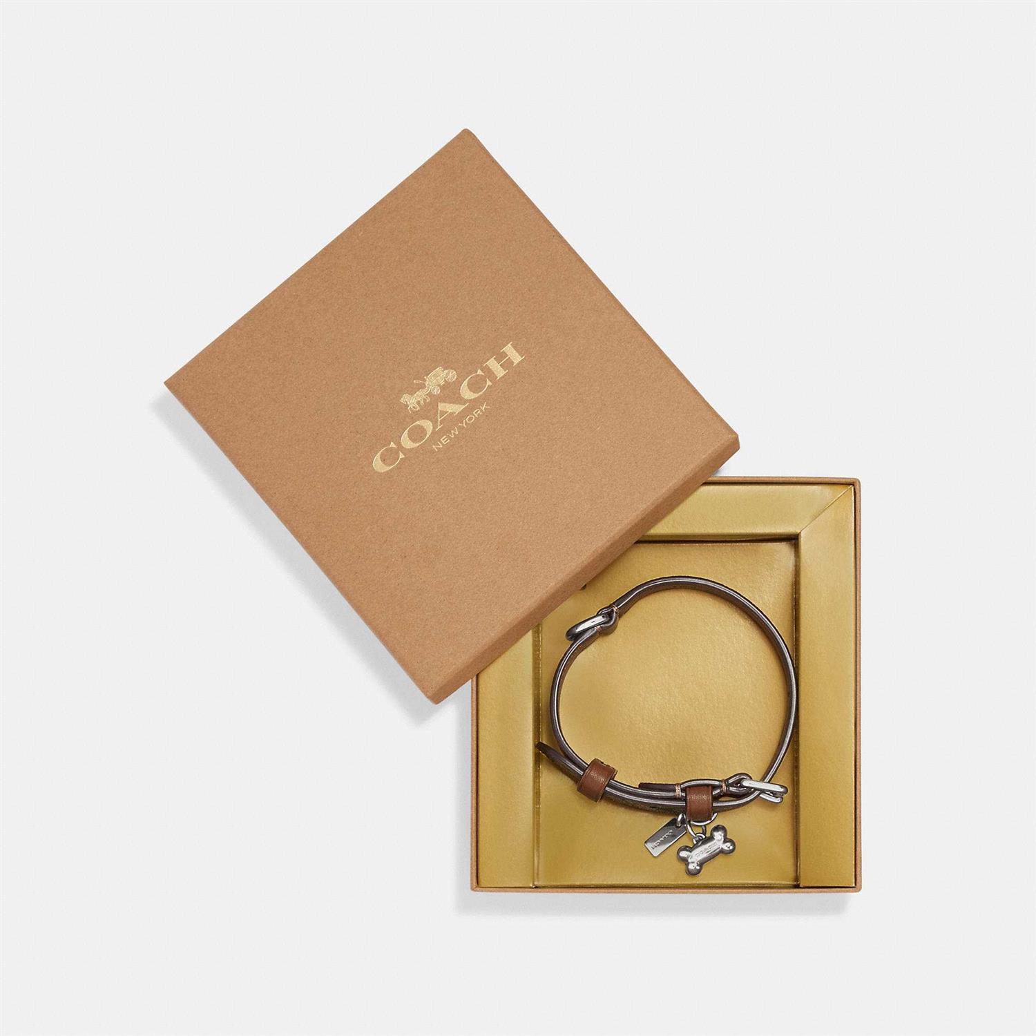 Coach Outlet Boxed Pet Collar In Signature Canvas
