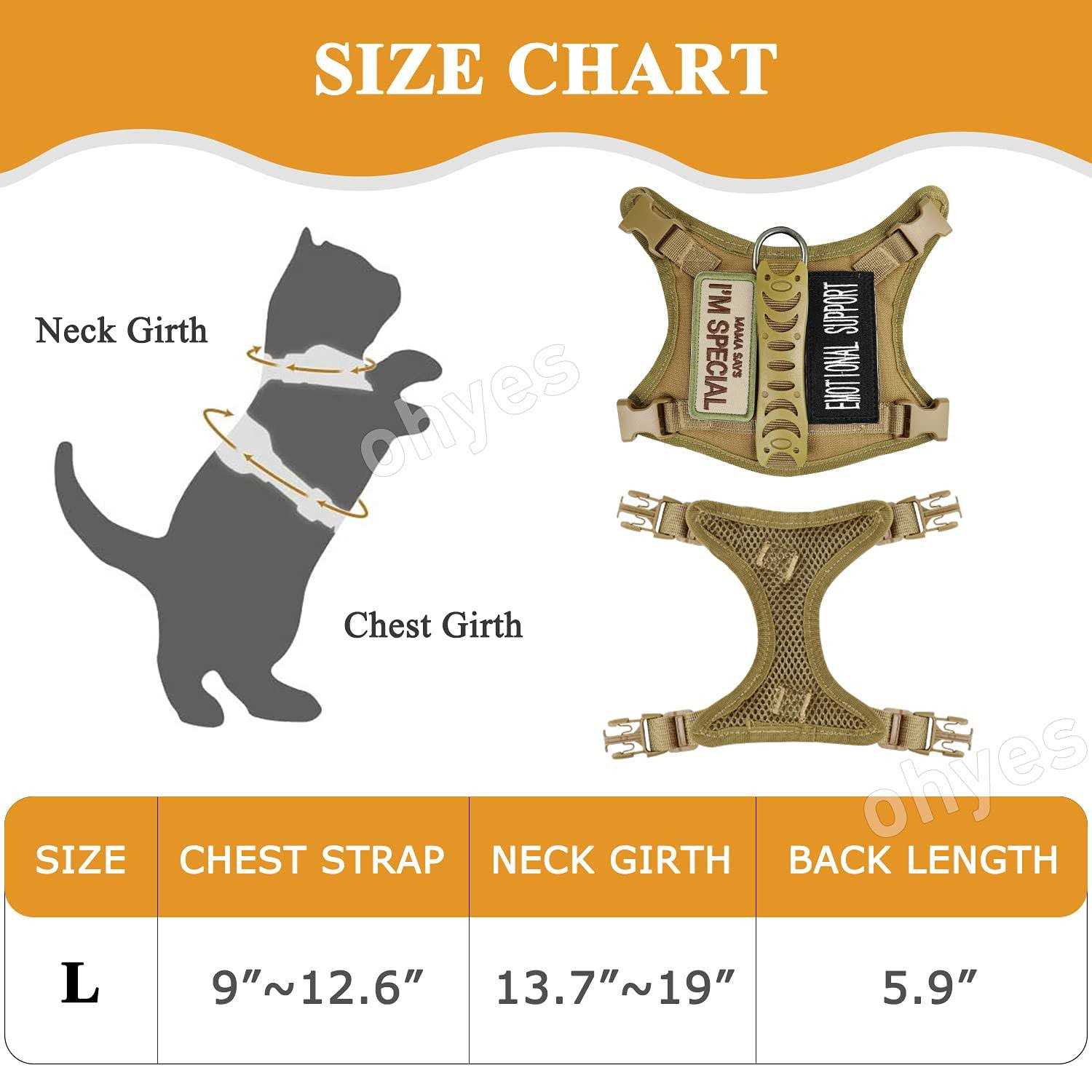 Alternative view of augopapa Tactical Cat Harness for Walking Escape Proof Soft Mesh Adjustable Pet Vest Harness