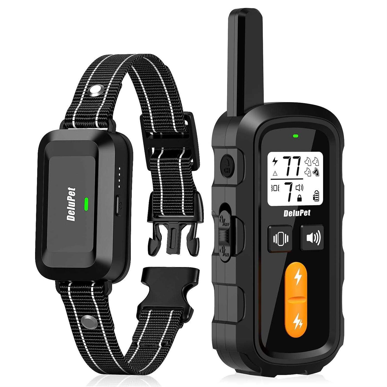 Delupet Dog Training Collar Dog Shock Collar with Remote 1600FT, Waterproof Collar, 3 Training Modes and 4 Channels
