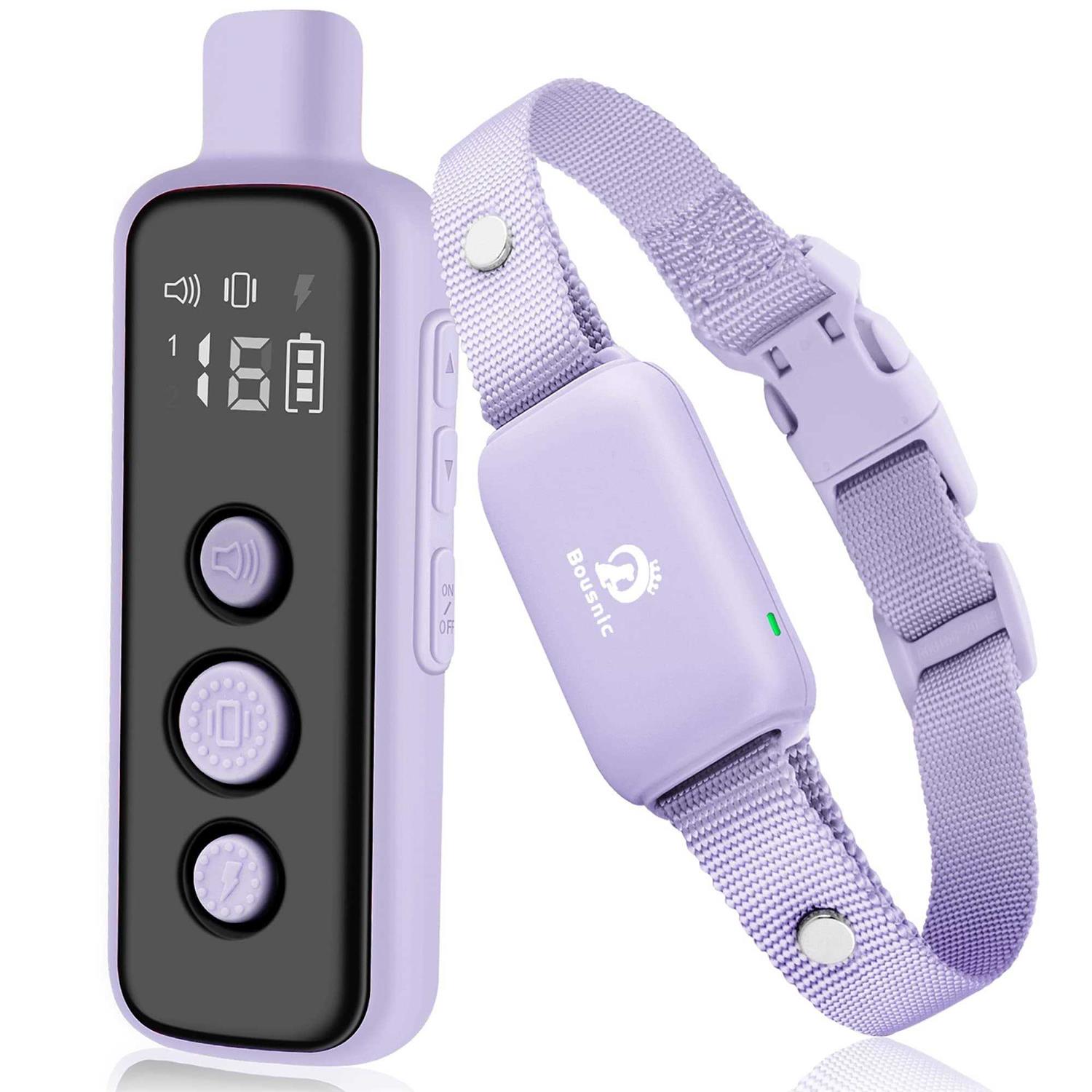 Bousnic Shock Collar for Dogs Waterproof Rechargeable Dog Electric Training Collar with Remote for Small Medium Large Dogs