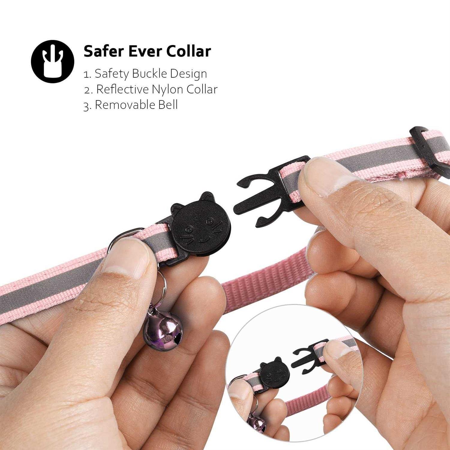 Alternative view of Airtag Cat Collar with Breakaway Bell Reflective Strap with Air Tag Case for Cat Kitten